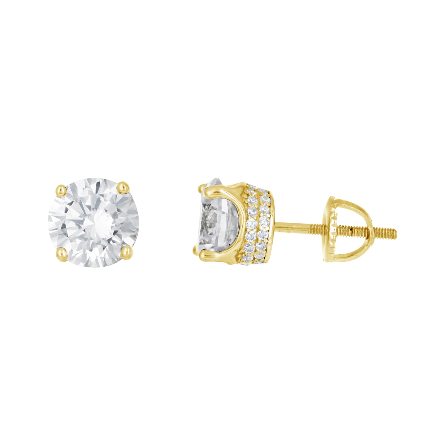 925 Sterling Silver 8mm Cz Earring