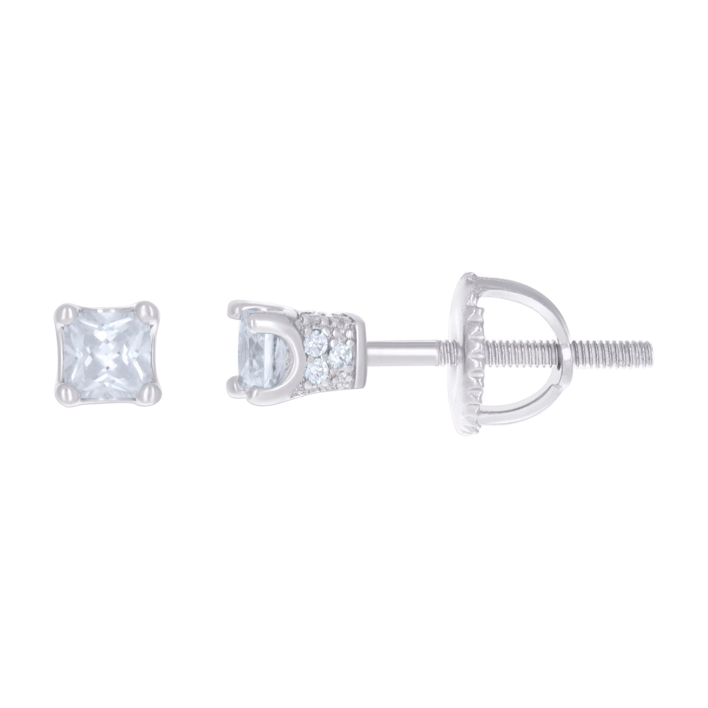 925 Sterling Silver Cz Earrings 3mm
