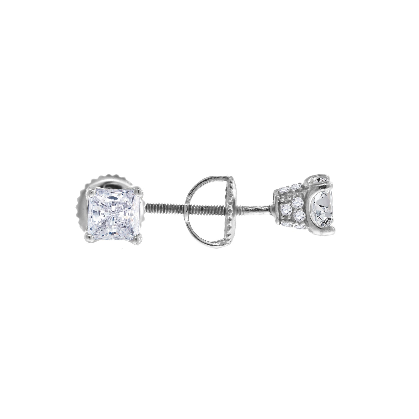 925 Sterling Silver Cz Earrings 4mm