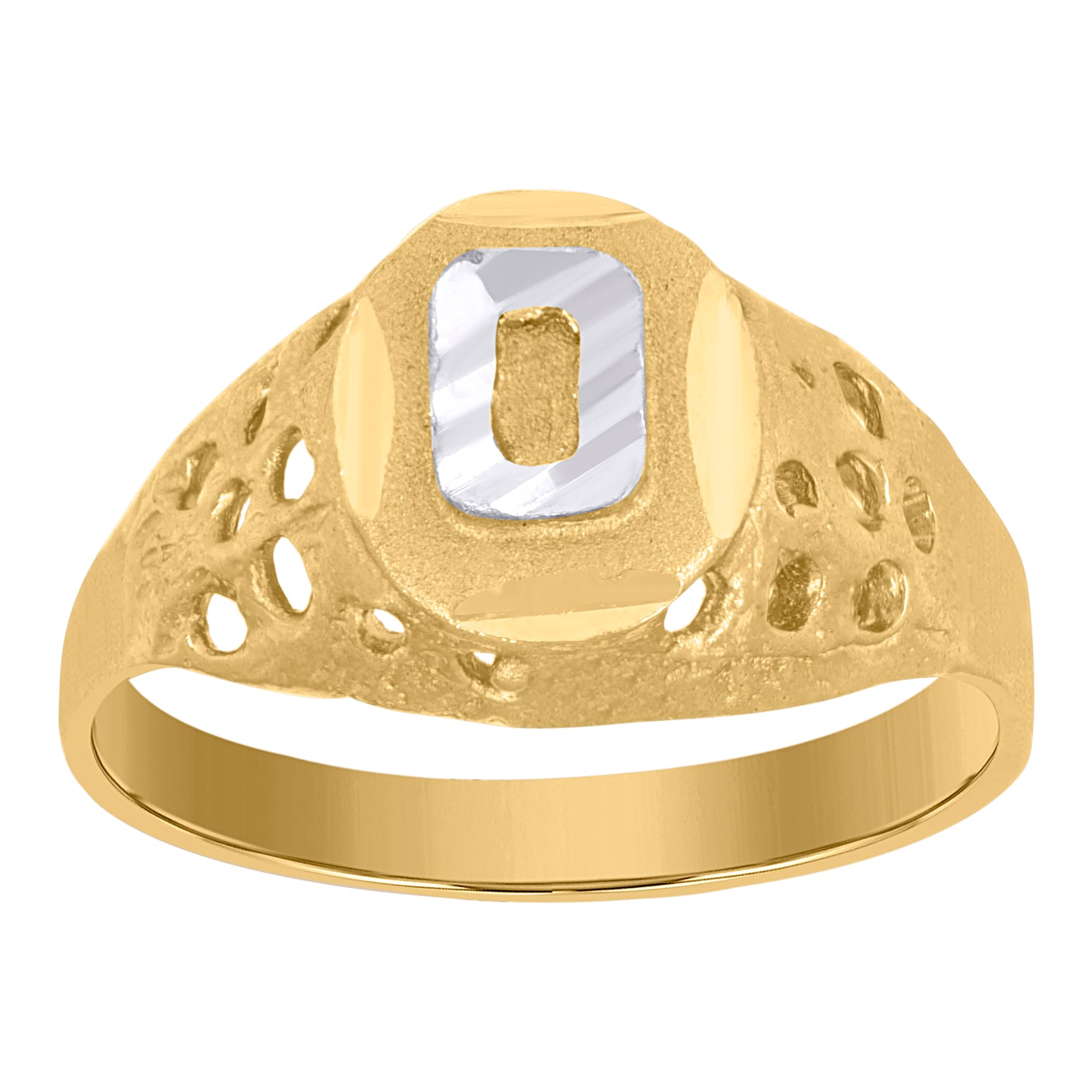 10Kt Gold Initial "O" Letter Ring