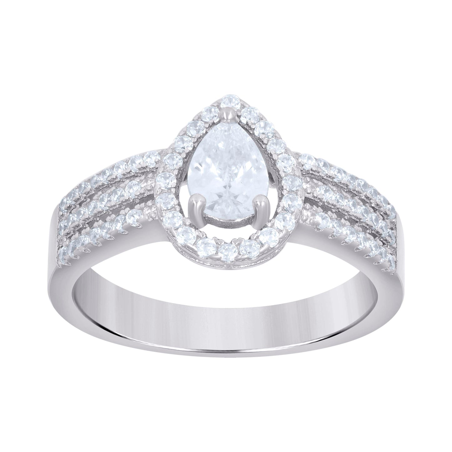 925 Sterling Silver Cz Ring Sz6