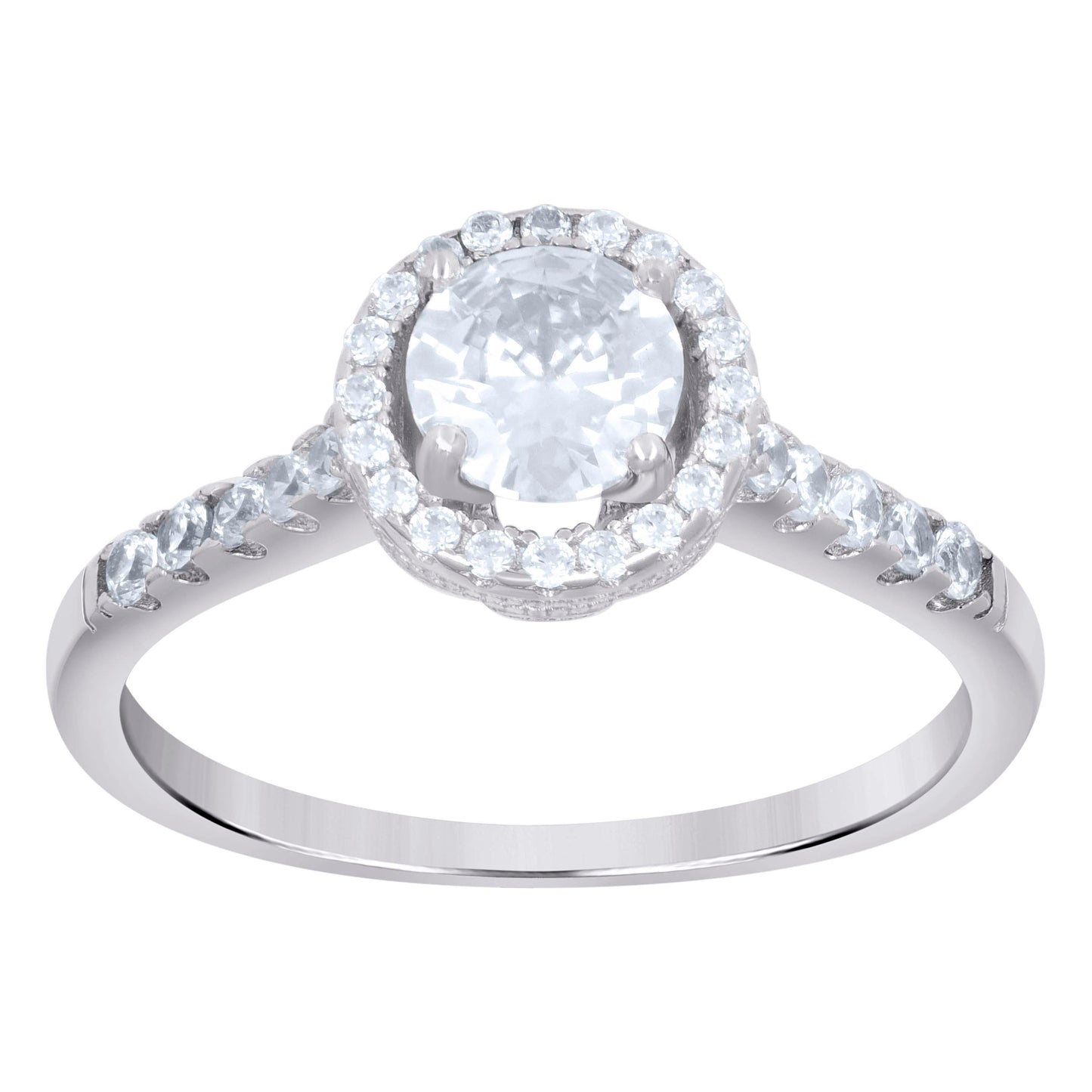 925 Sterling Silver Cz Ring Sz6