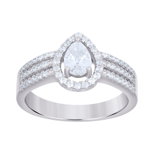 925 Sterling Silver Cz Ring Sz6