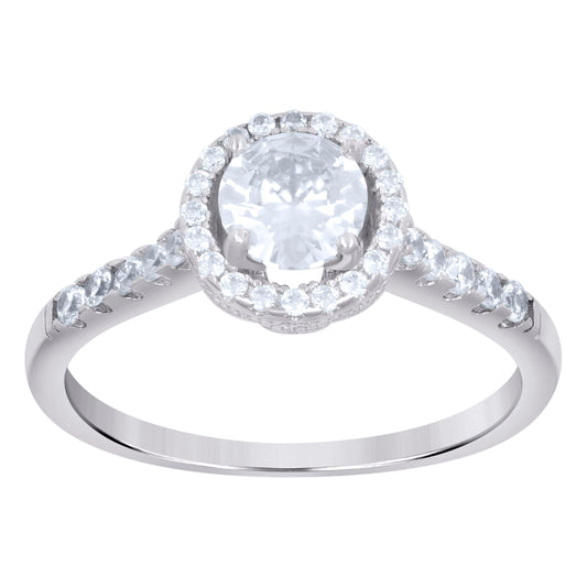 925 Sterling Silver Cz Ring Sz6