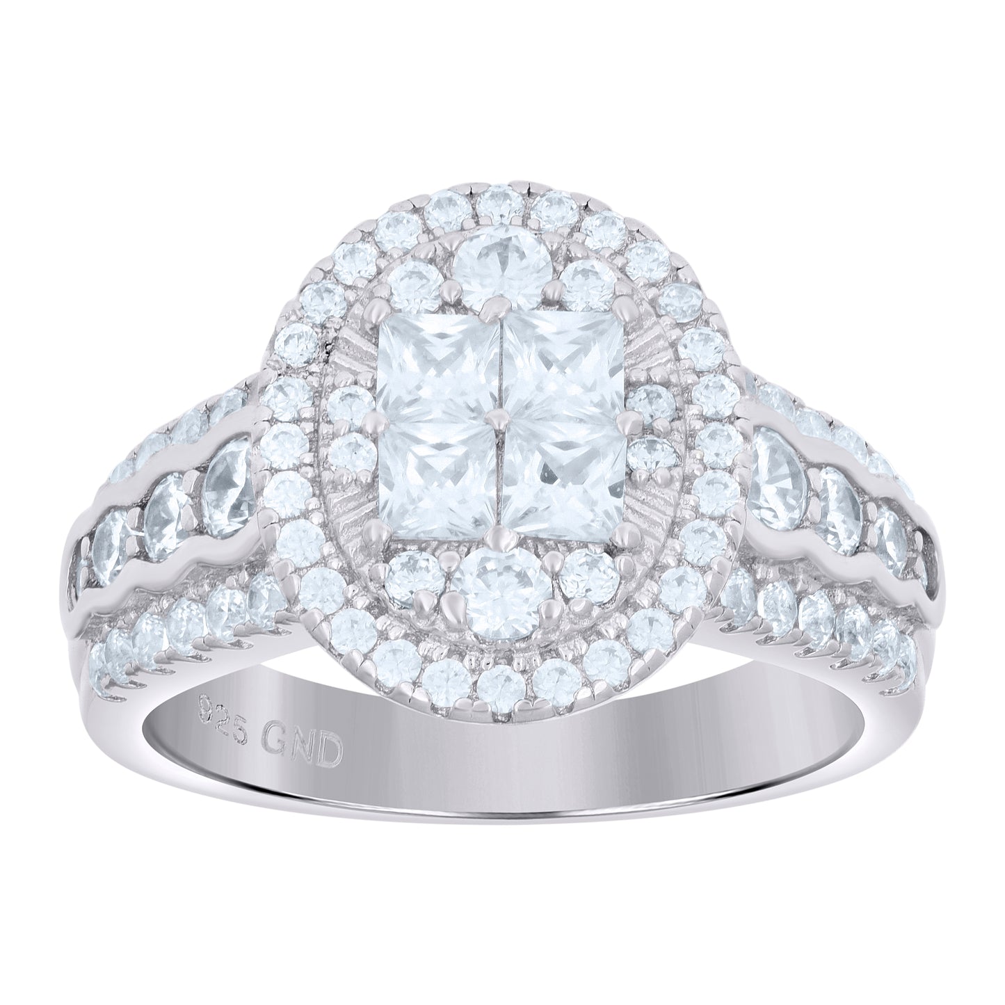 925 Sterling Silver Cz Ring S6