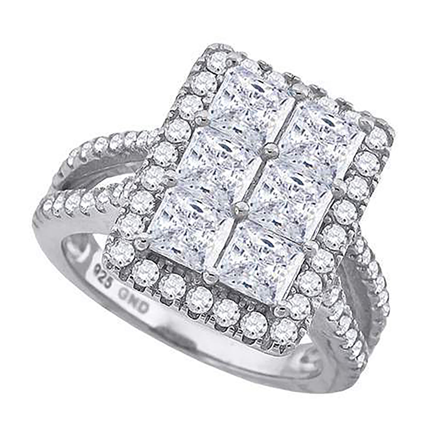 925 Sterling Silver Cz Ring S6