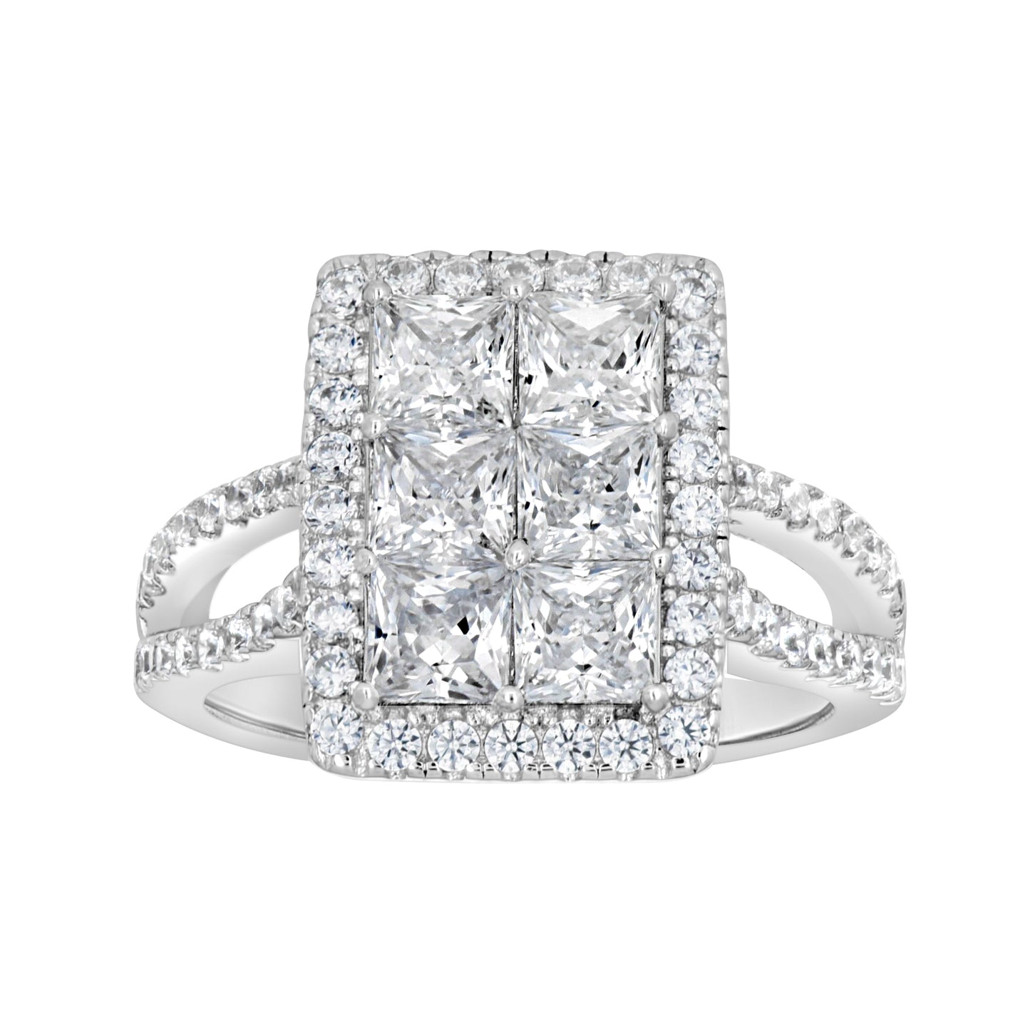 925 Sterling Silver Cz Ring S6