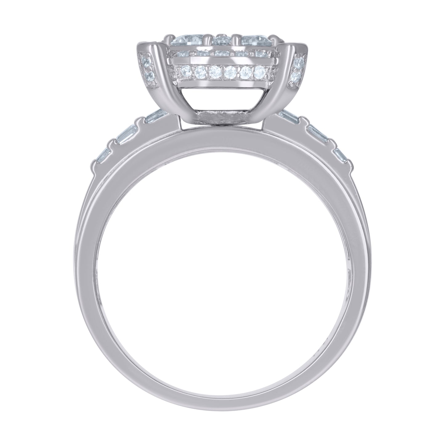 925 Sterling Silver Cz Ring S6