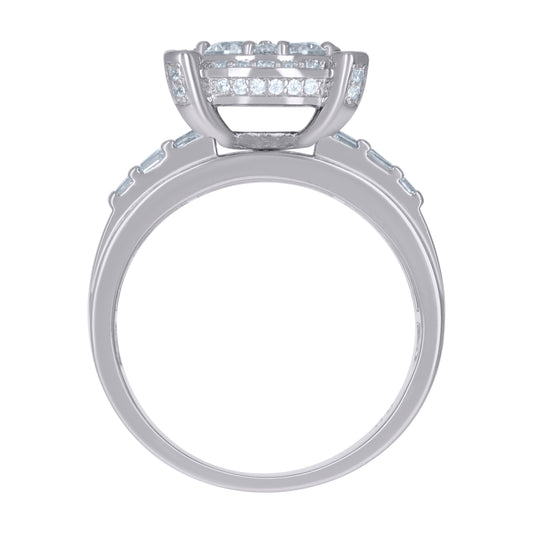 925 Sterling Silver Cz Ring S6