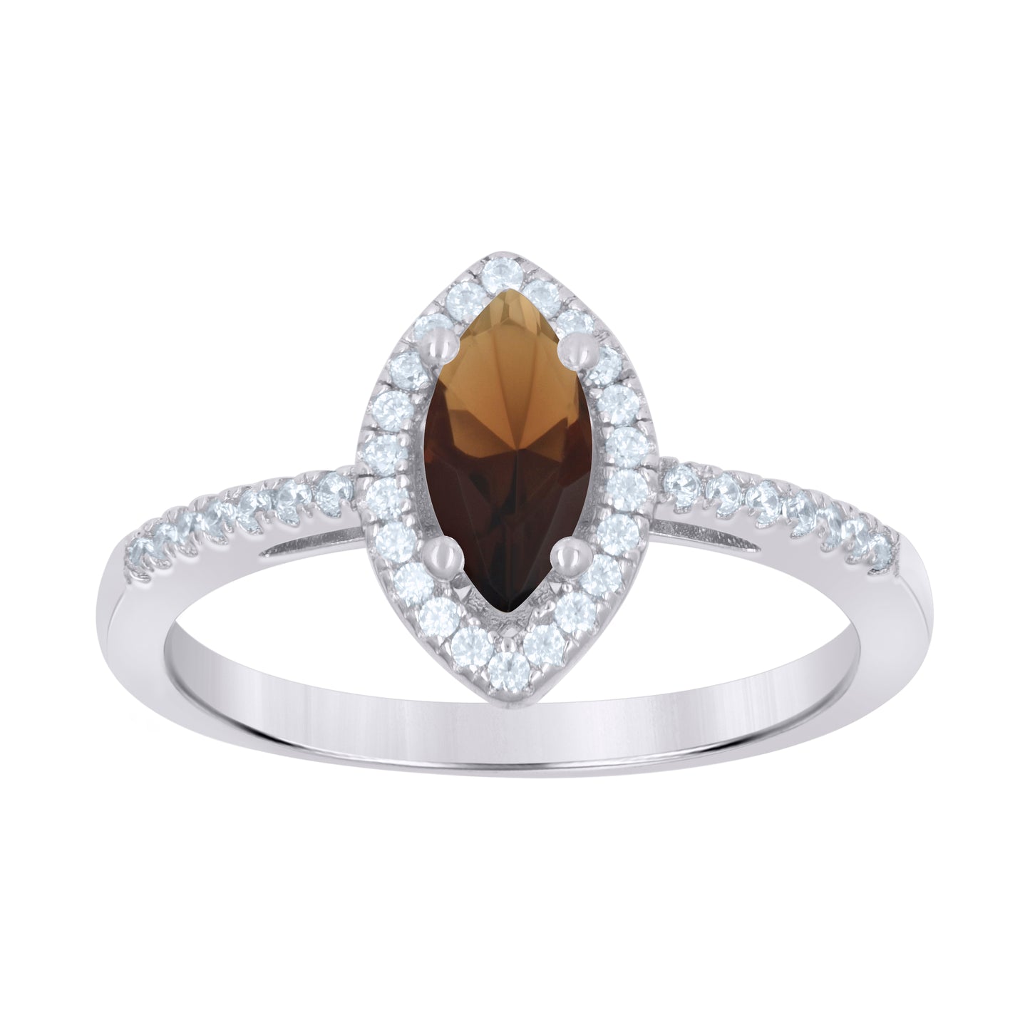 925 Sterling Silver Cz Ring S6