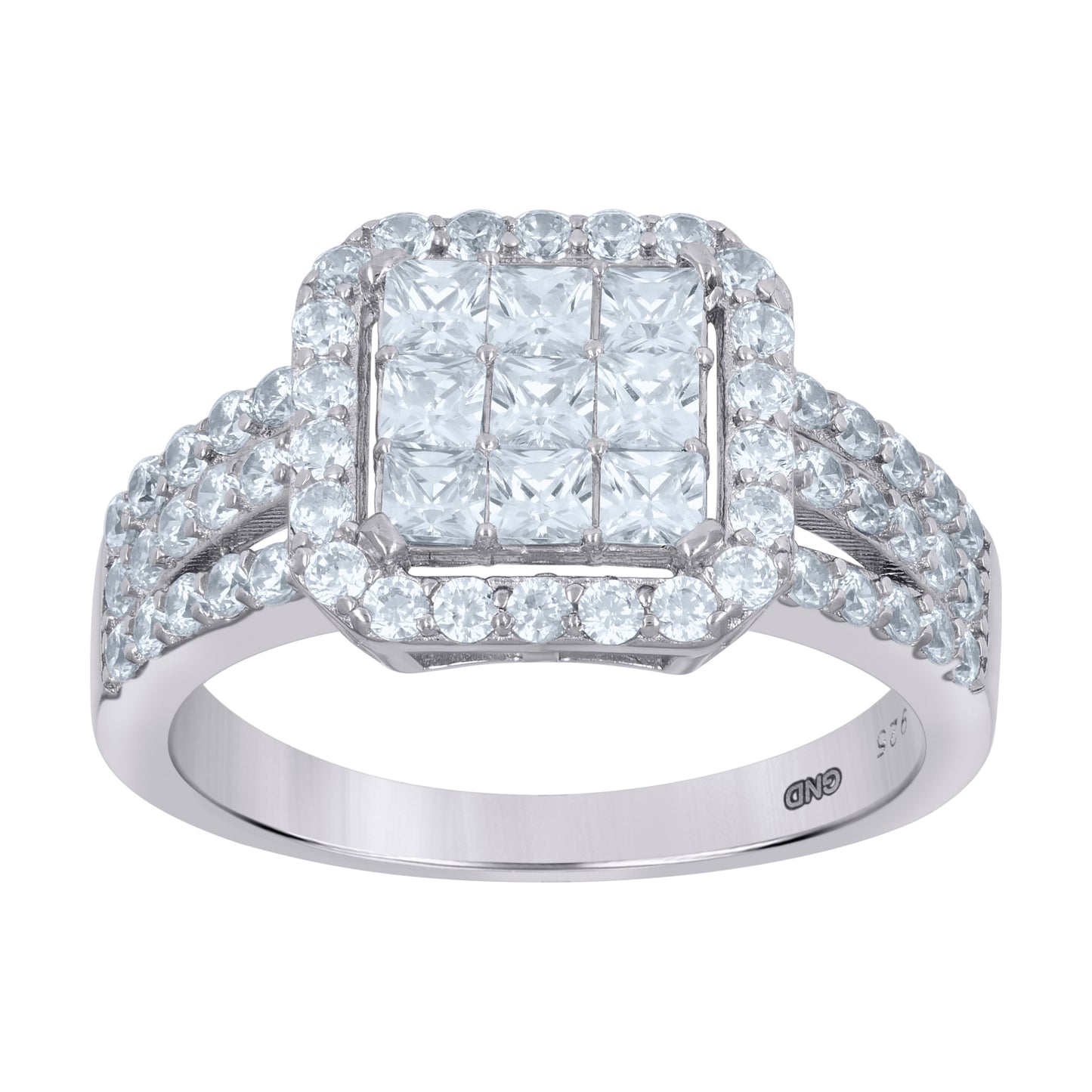 925 Sterling Silver Cz Ring S6