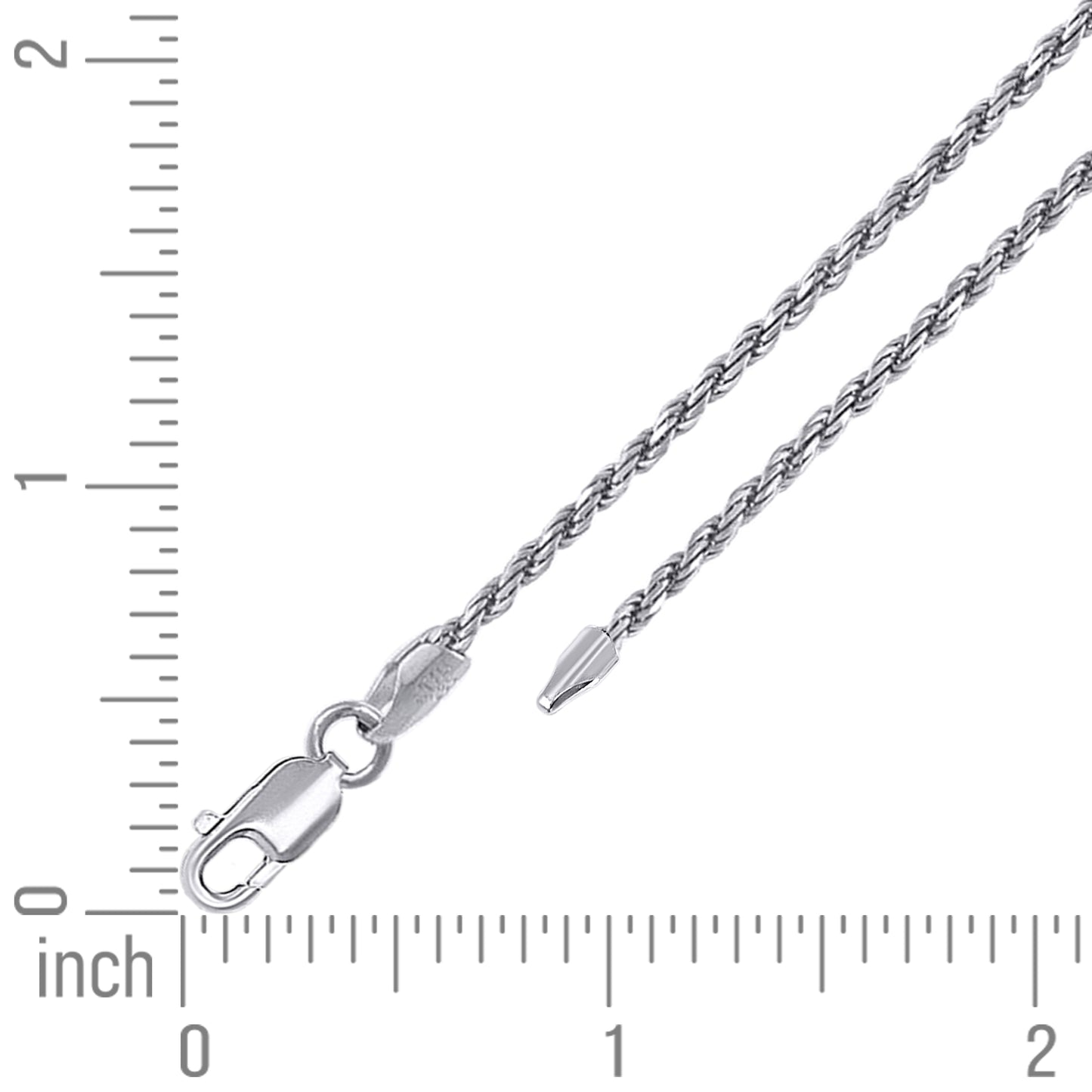 925 Silver Solid Rope Chain 2mm