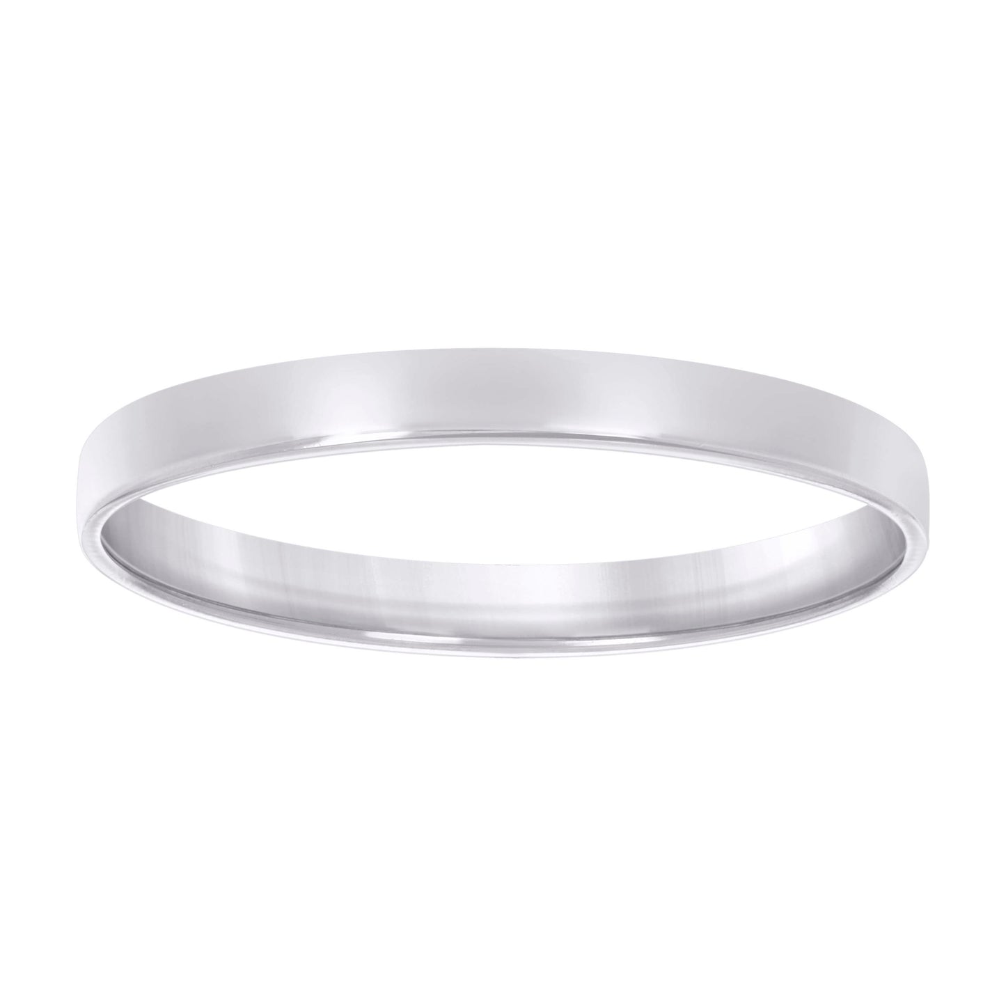 925 Sterling Silver Flat Comfort Band Rhodium 3mm-