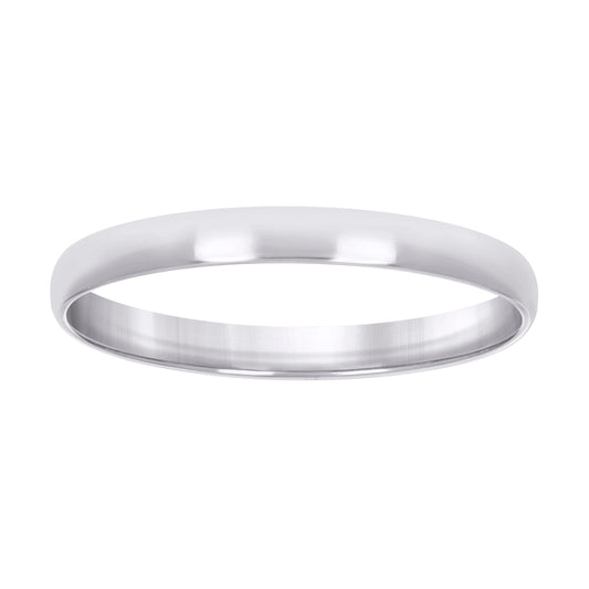 925 Silver Comfort Fit Band 3mm S5 Rhodium Plated