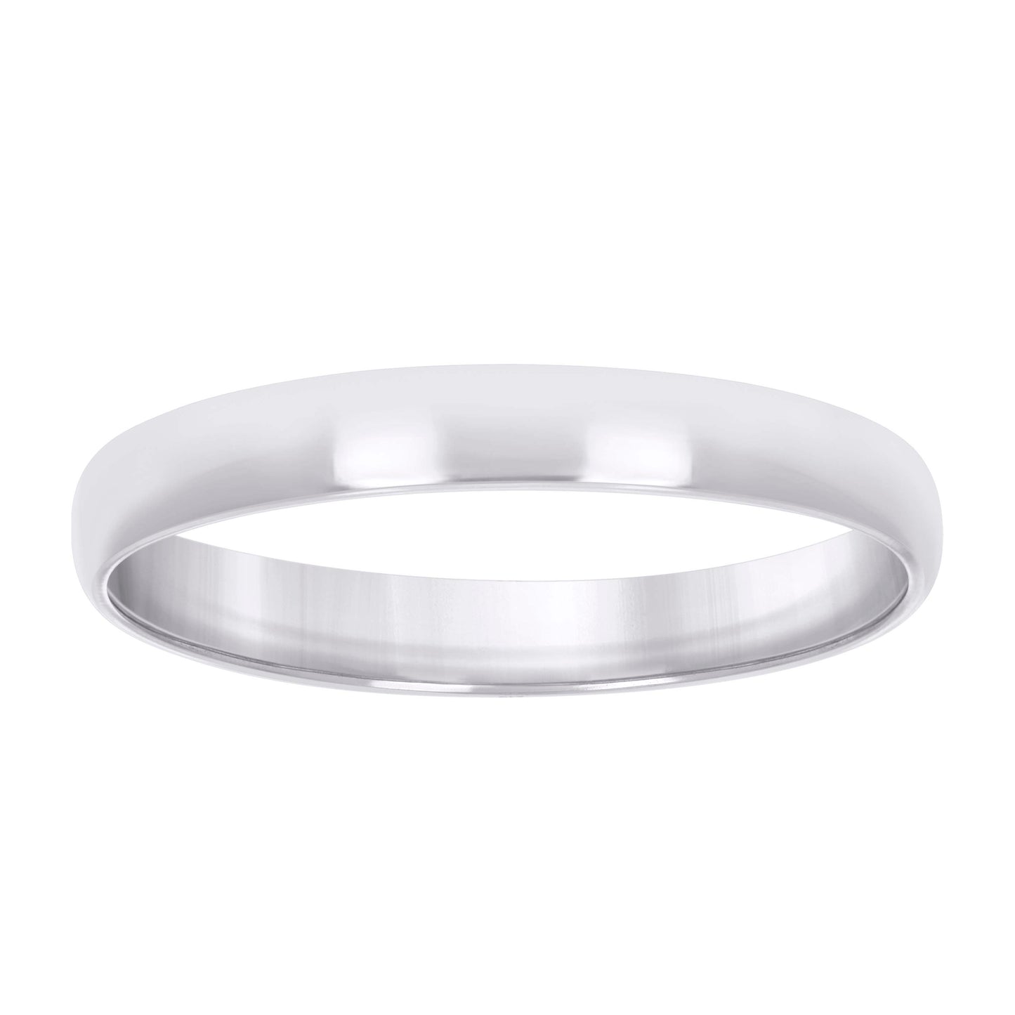 925 Silver Comfort Fit Band 4mm S5 Rhodium Plated