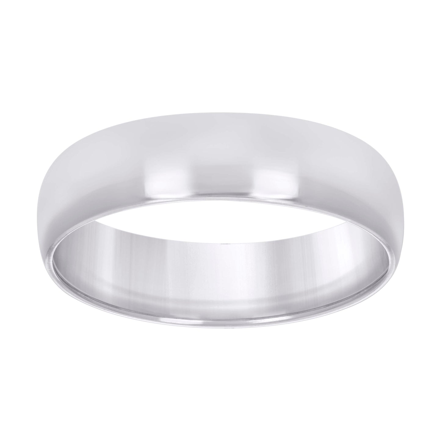 925 Silver Comfort Fit Band 7mm S5 Rhodium Plated