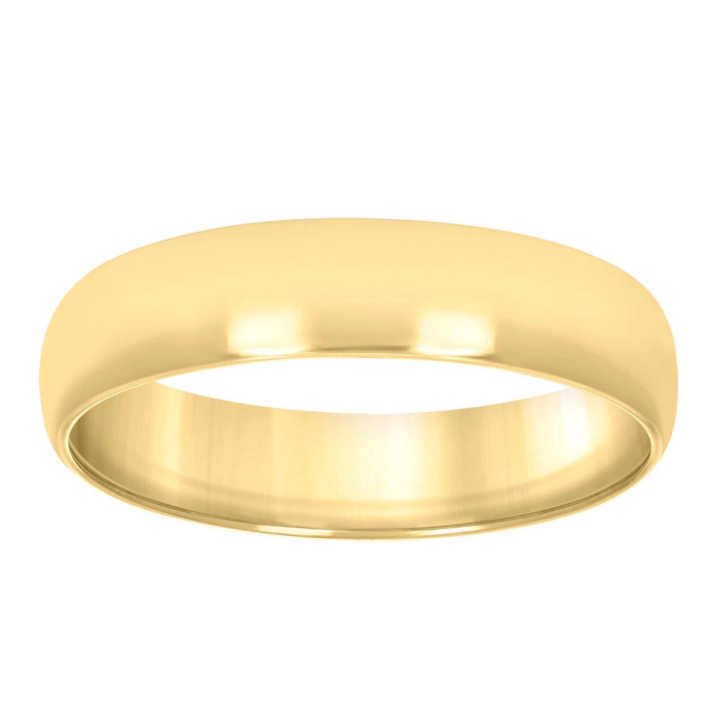 925 Silver Comfort Fit Band 6mm S5 Yellow Plated