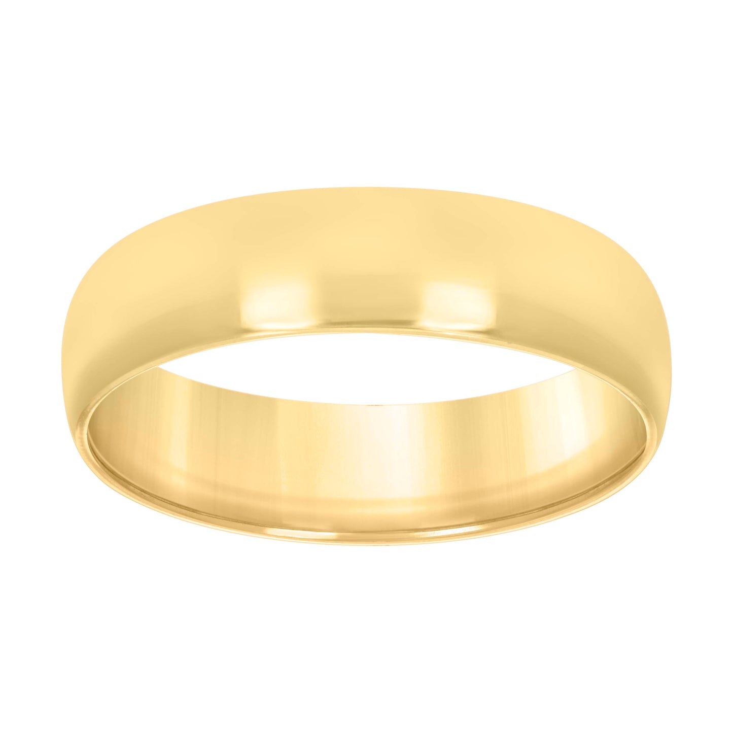 925 Silver Comfort Fit Band 7mm S5 Yellow Plated