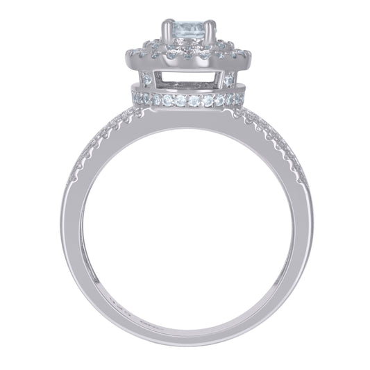 925 Sterling Silver Cz Ring S6