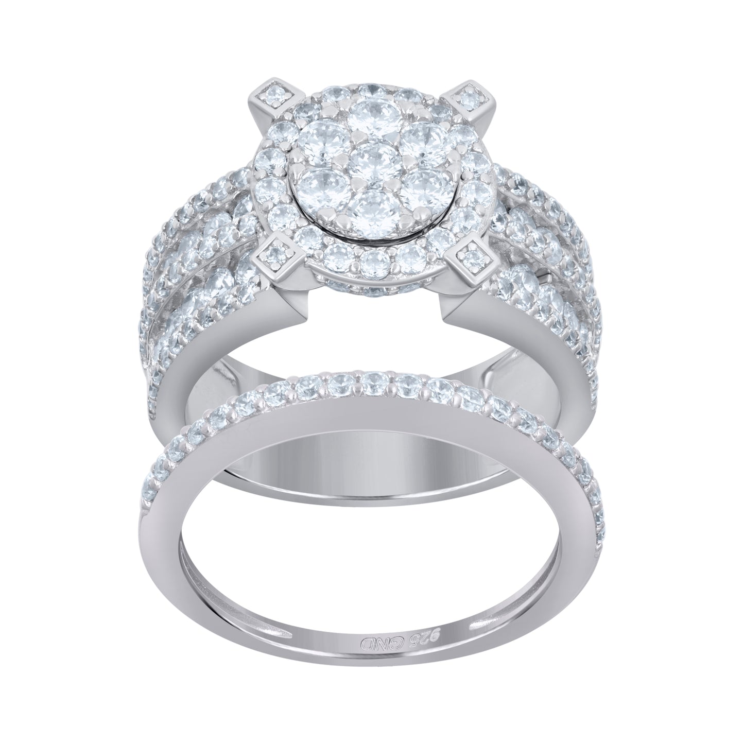 925 Sterling Silver Cz Ring S6