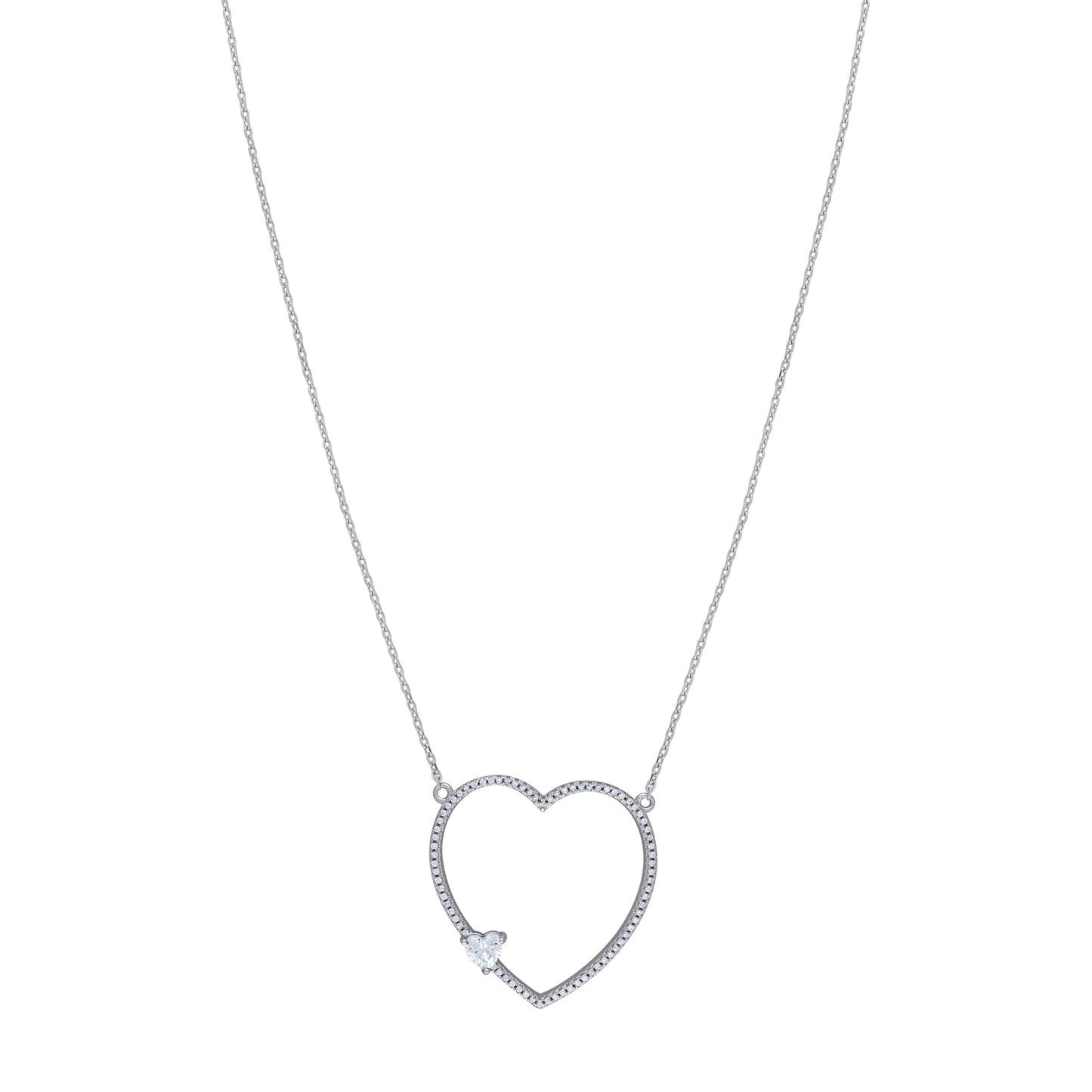 925-Cz Heart Necklace
