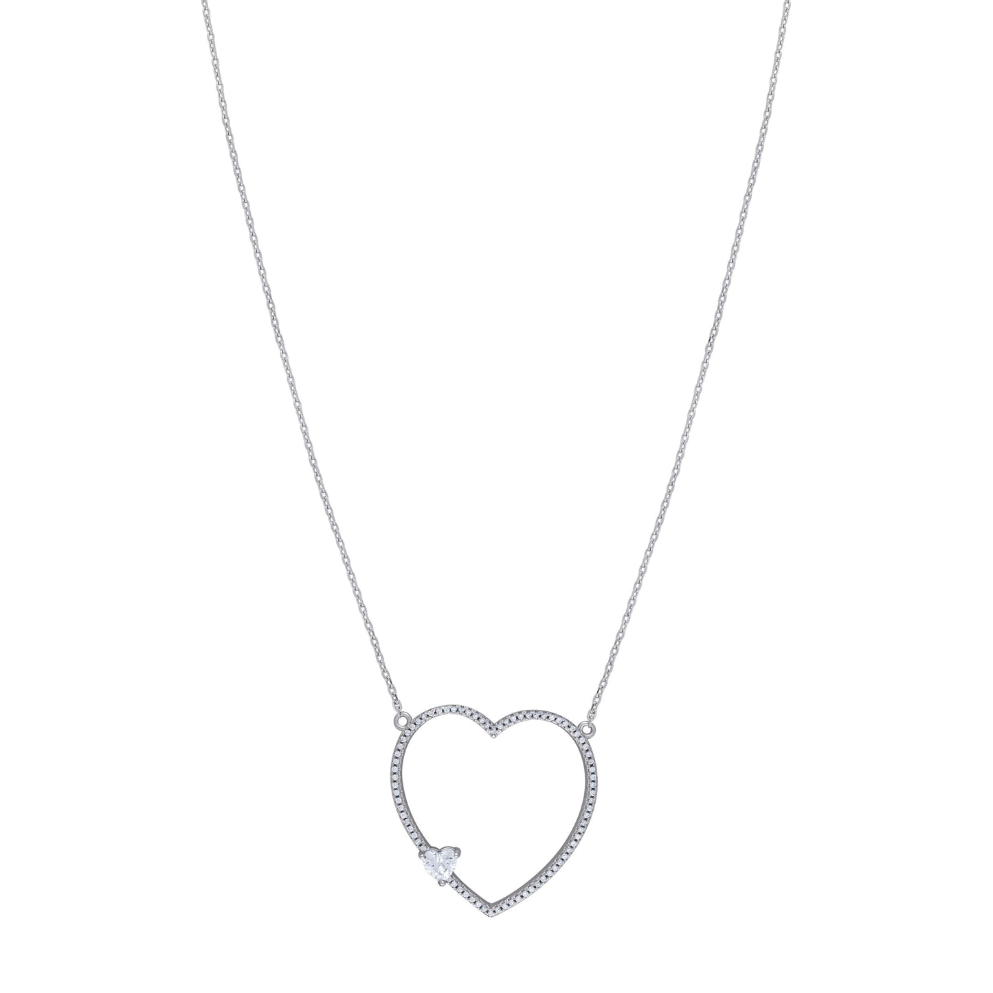 925-Cz Heart Necklace