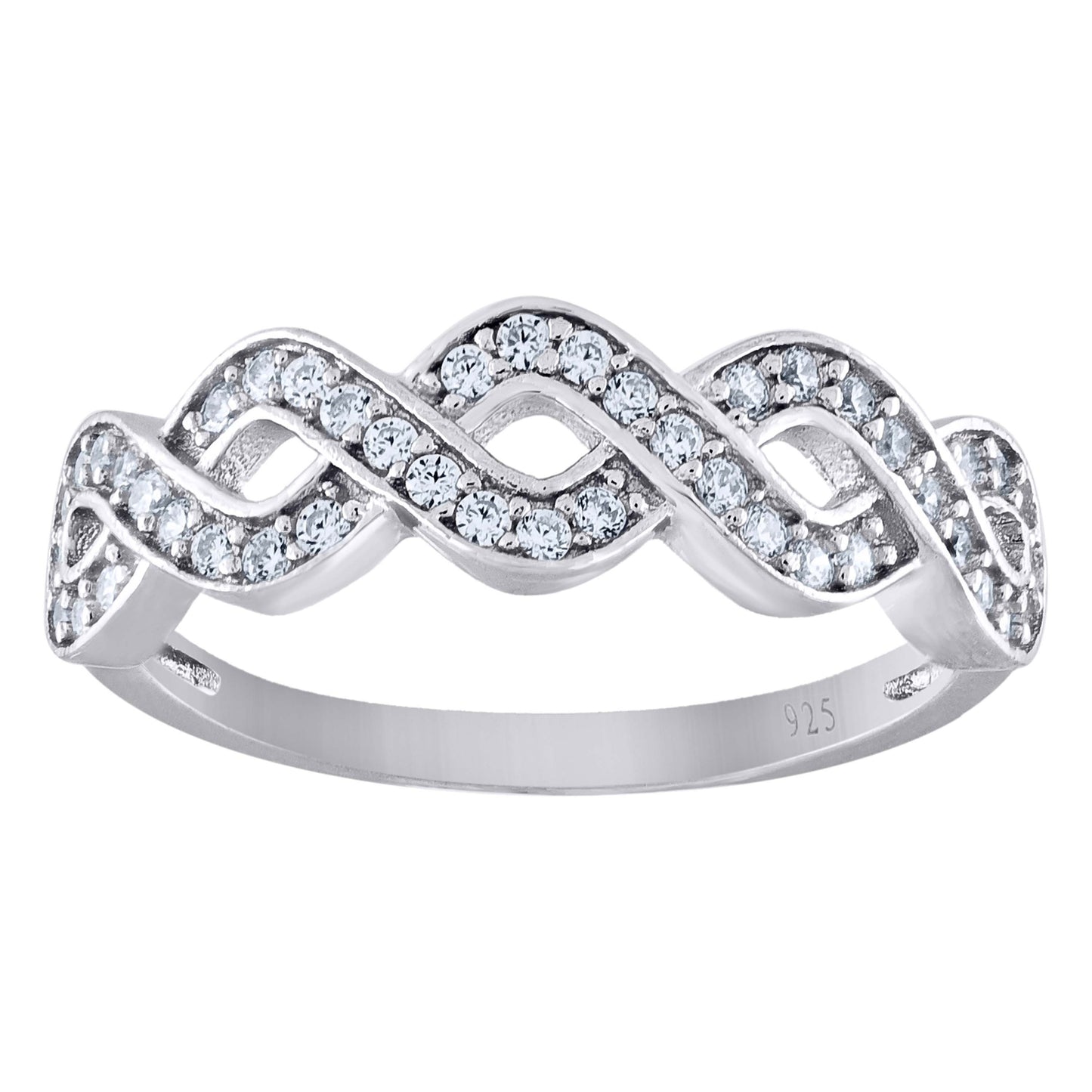 925 Sterling Silver Cz Ring S6