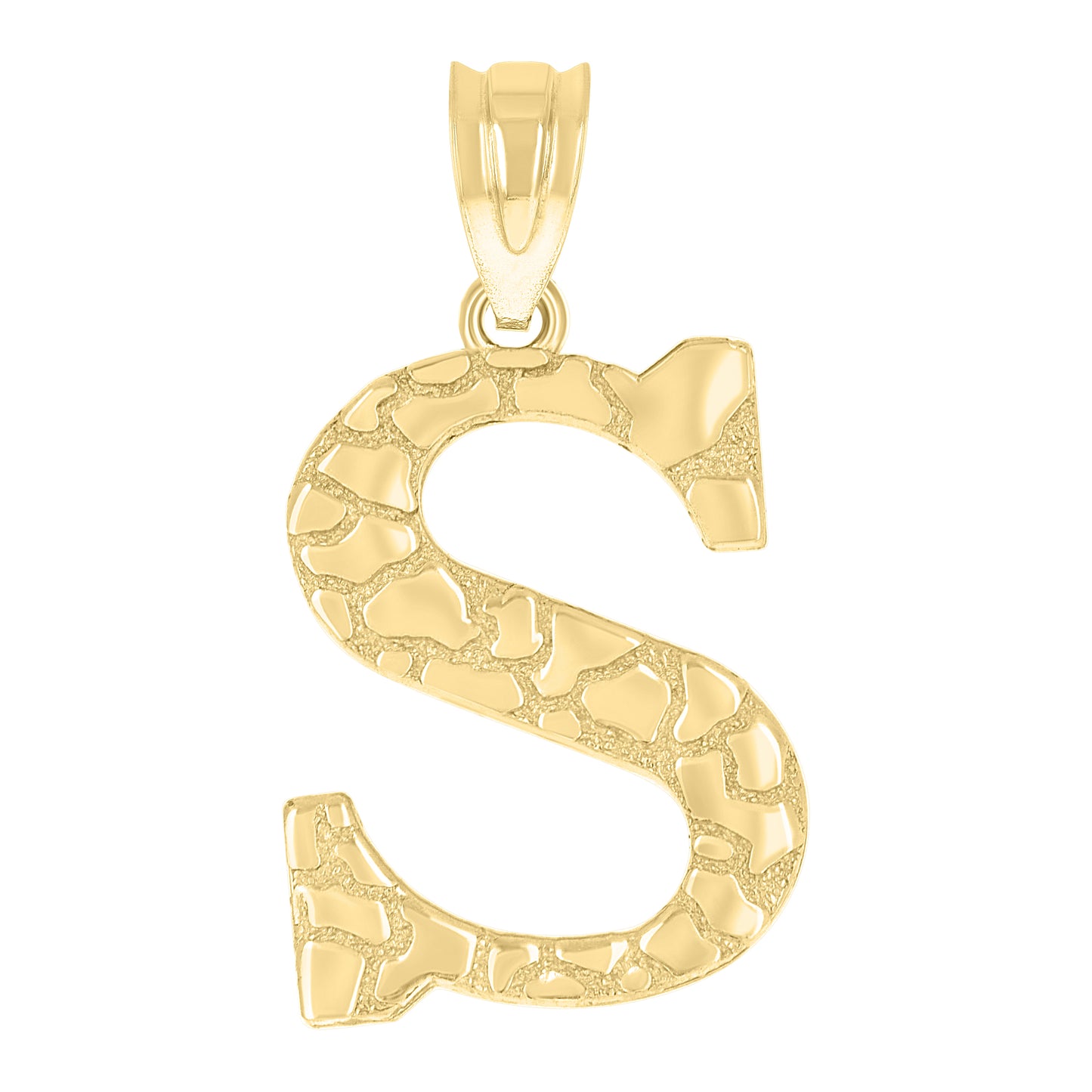 10Kt Gold Initial Letter Pendant "S"
