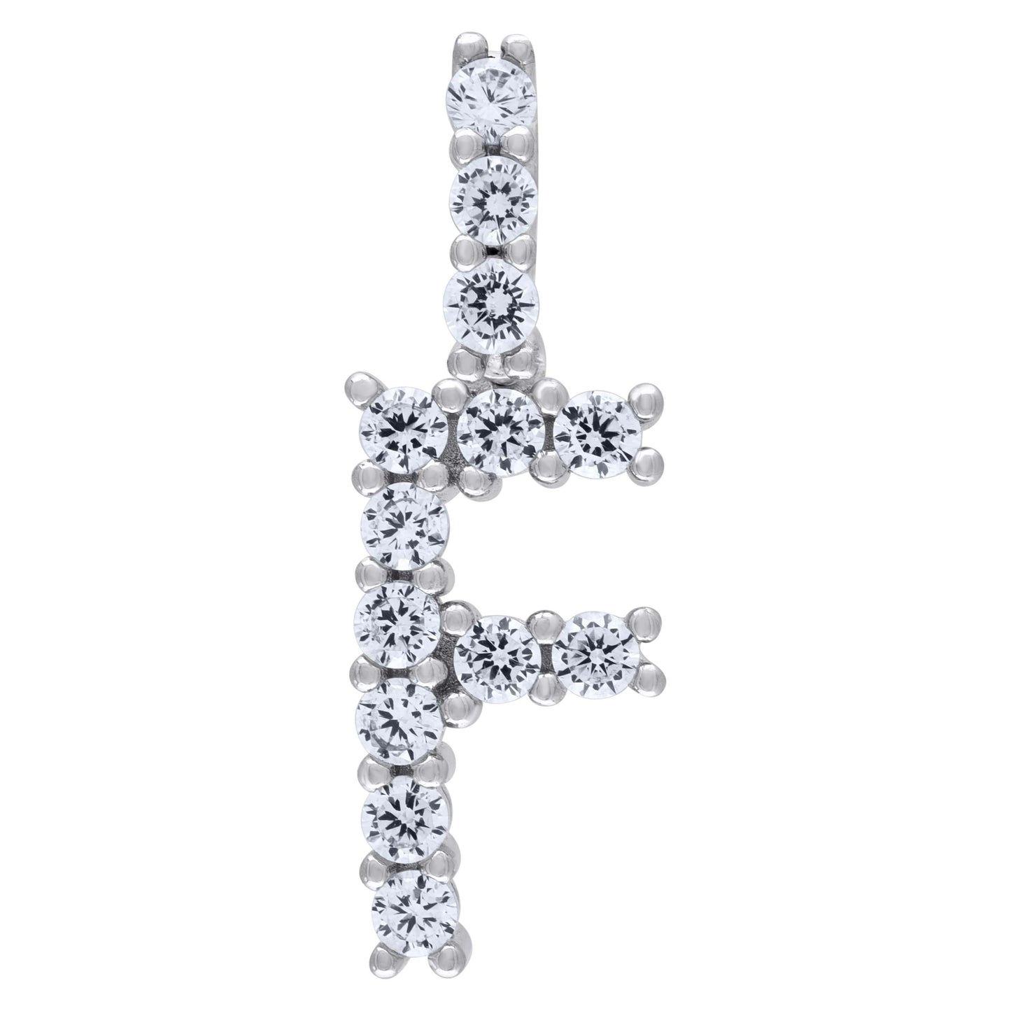 925 Sterling Silver Initial Letter "F" Pendant