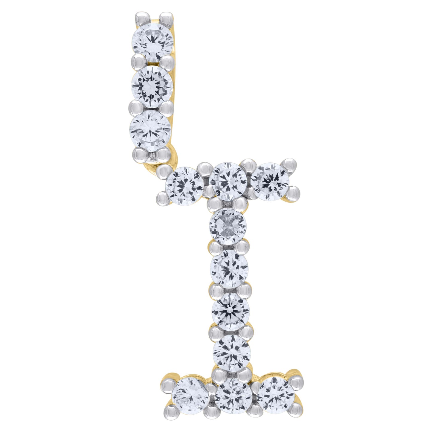 925 Sterling Silver Initial Letter "I" Pendant