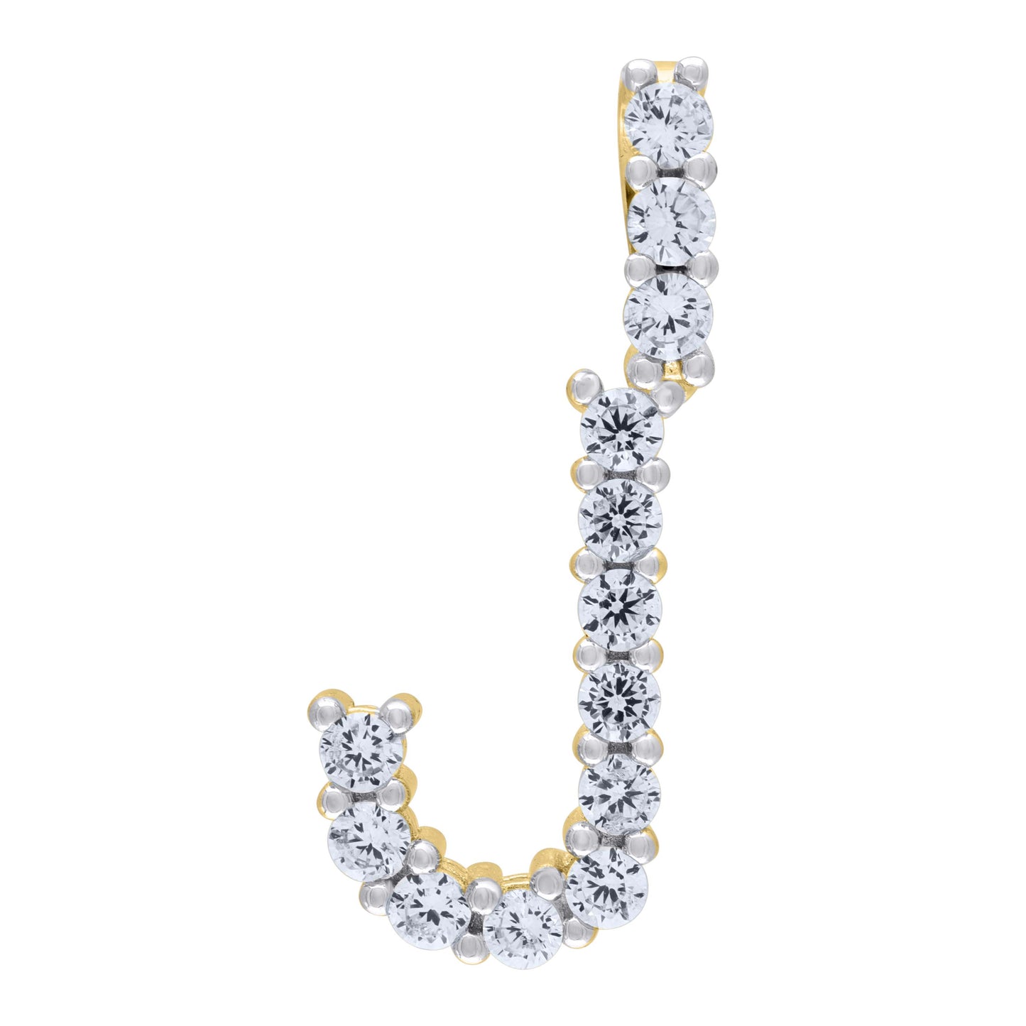 925 Sterling Silver Initial Letter "J" Pendant