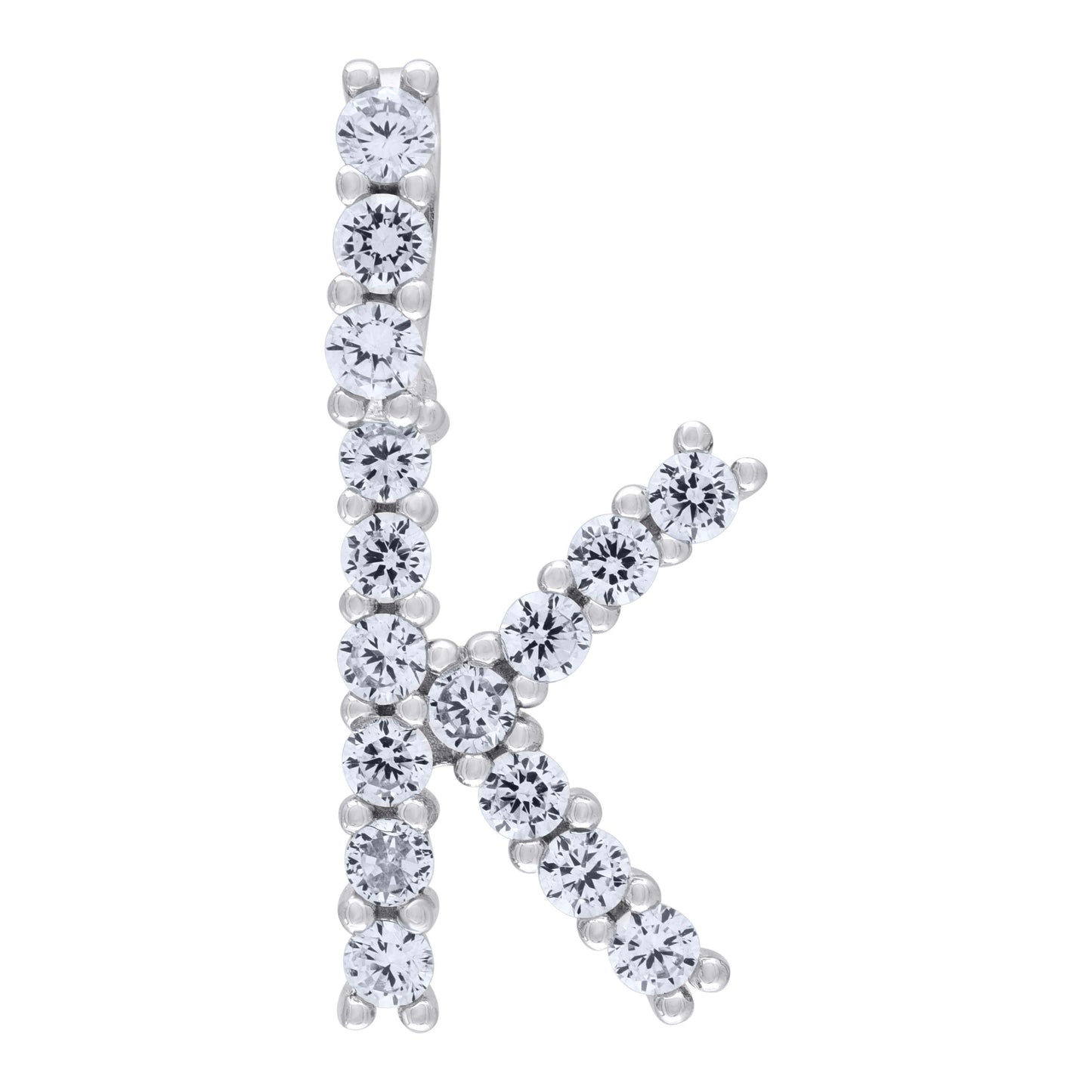 925 Sterling Silver Initial Letter "K" Pendant