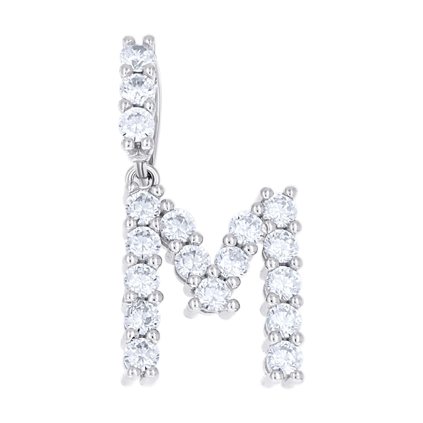 925 Sterling Silver Initial Letter "M" Pendant
