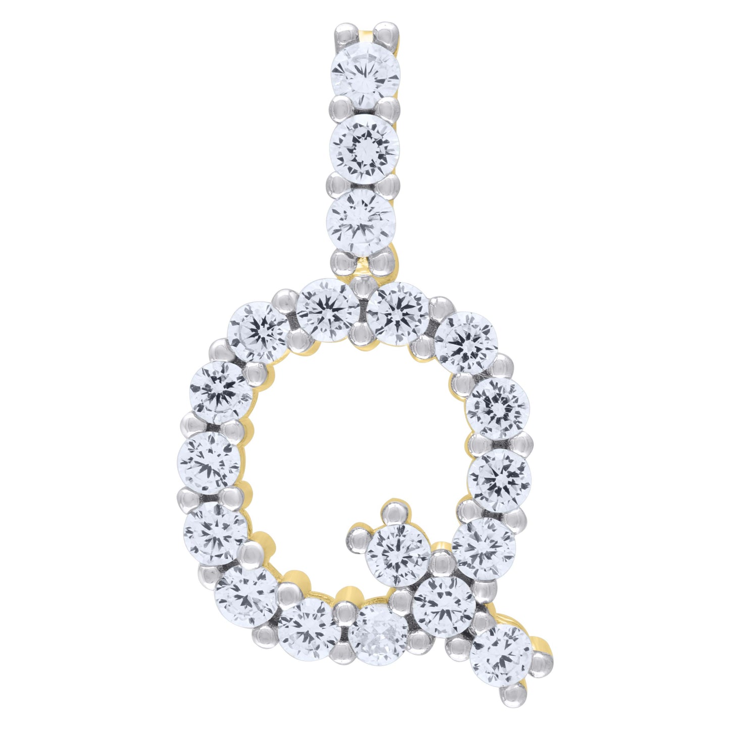 925 Sterling Silver Initial Letter "Q" Pendant