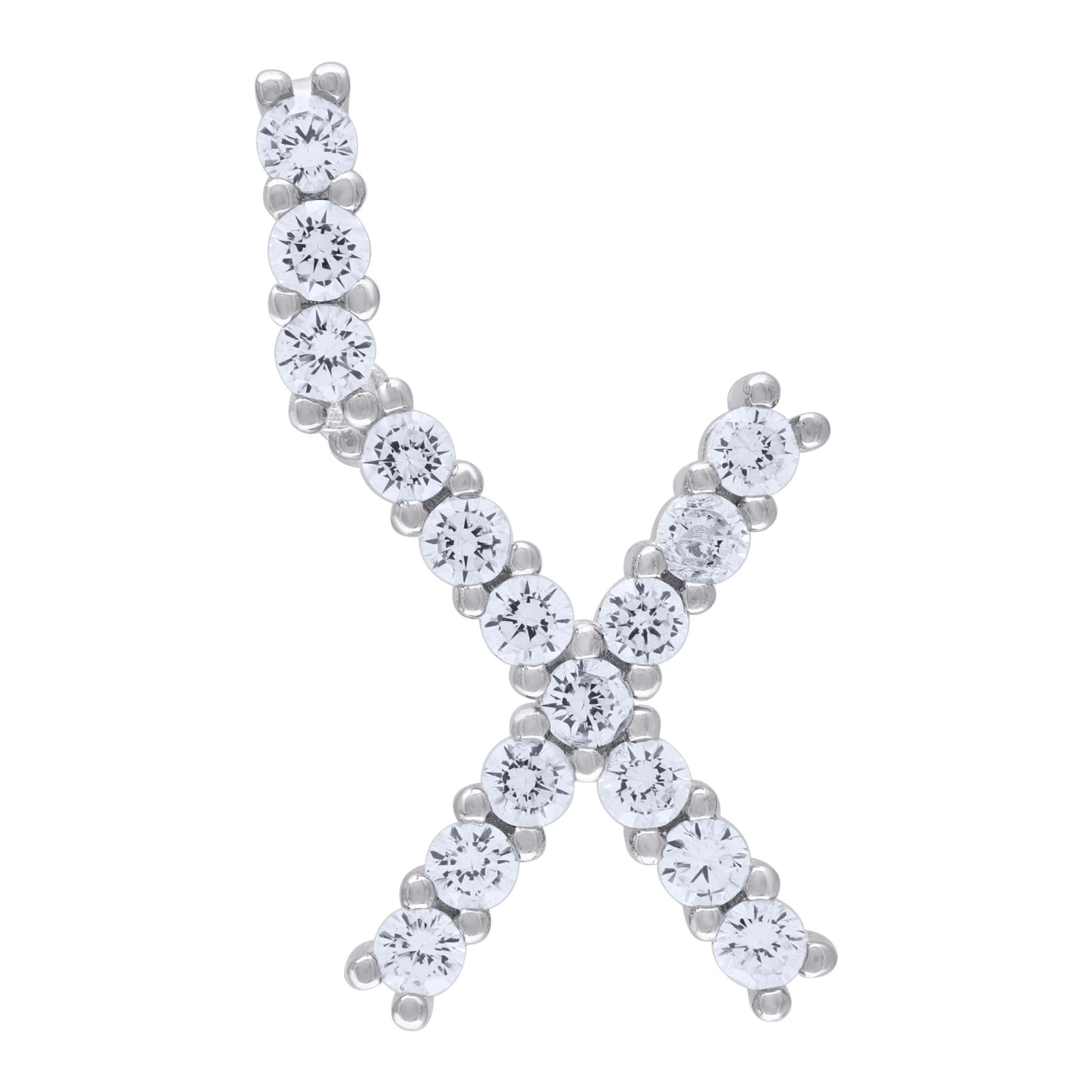 925 Sterling Silver Initial Letter "X" Pendant