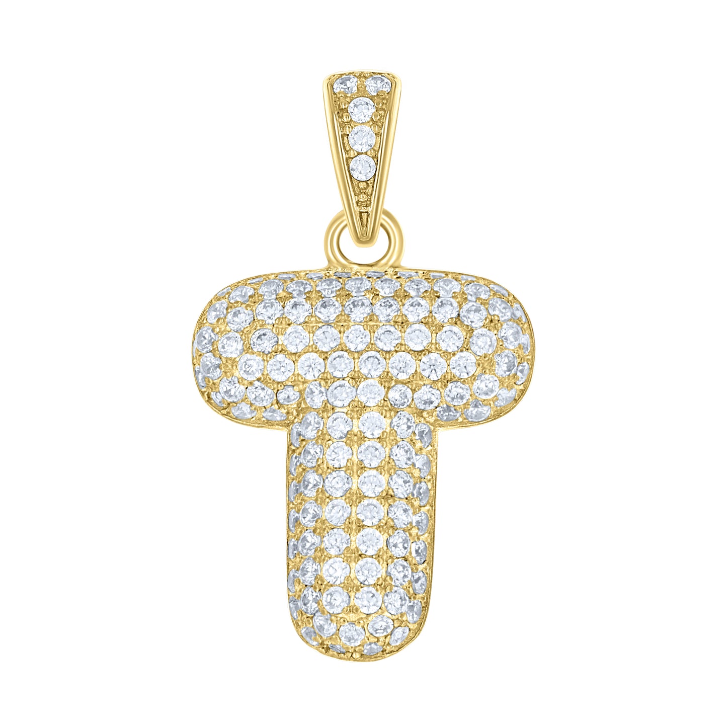 10Kt Gold Initial Letter Pendant "T"