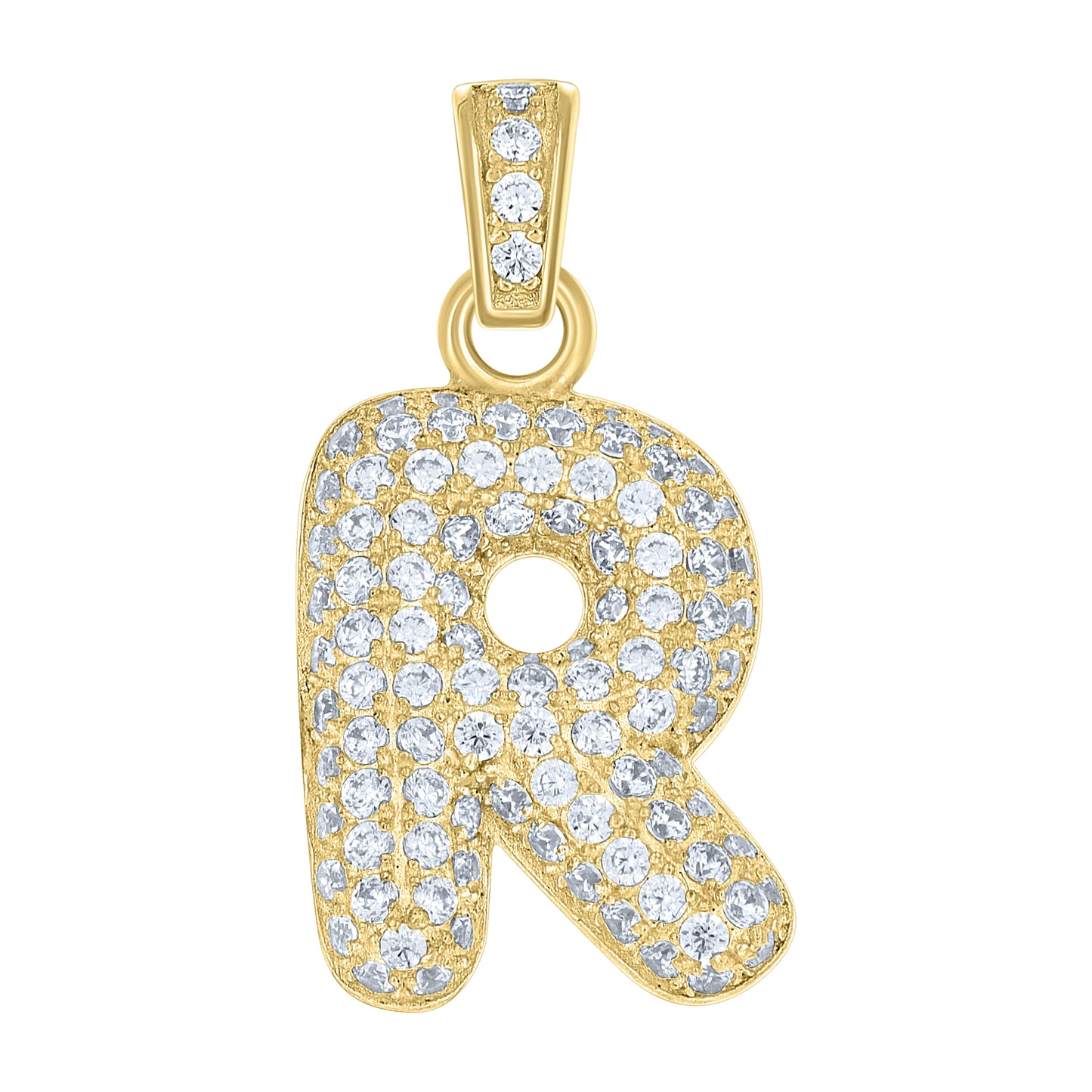 10Kt Gold Initial Letter Pendant "R"