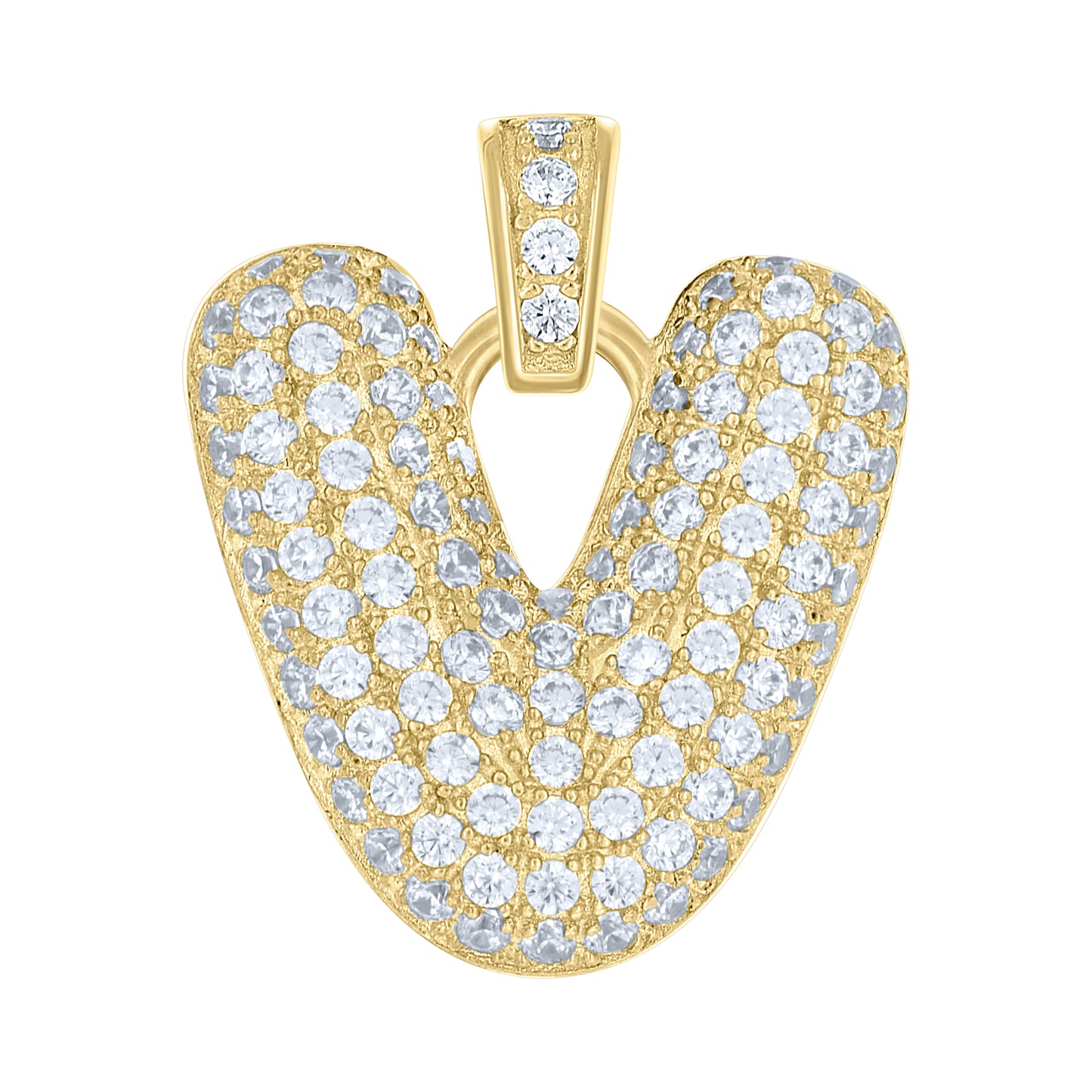 10Kt Gold Initial Letter Pendant "V"