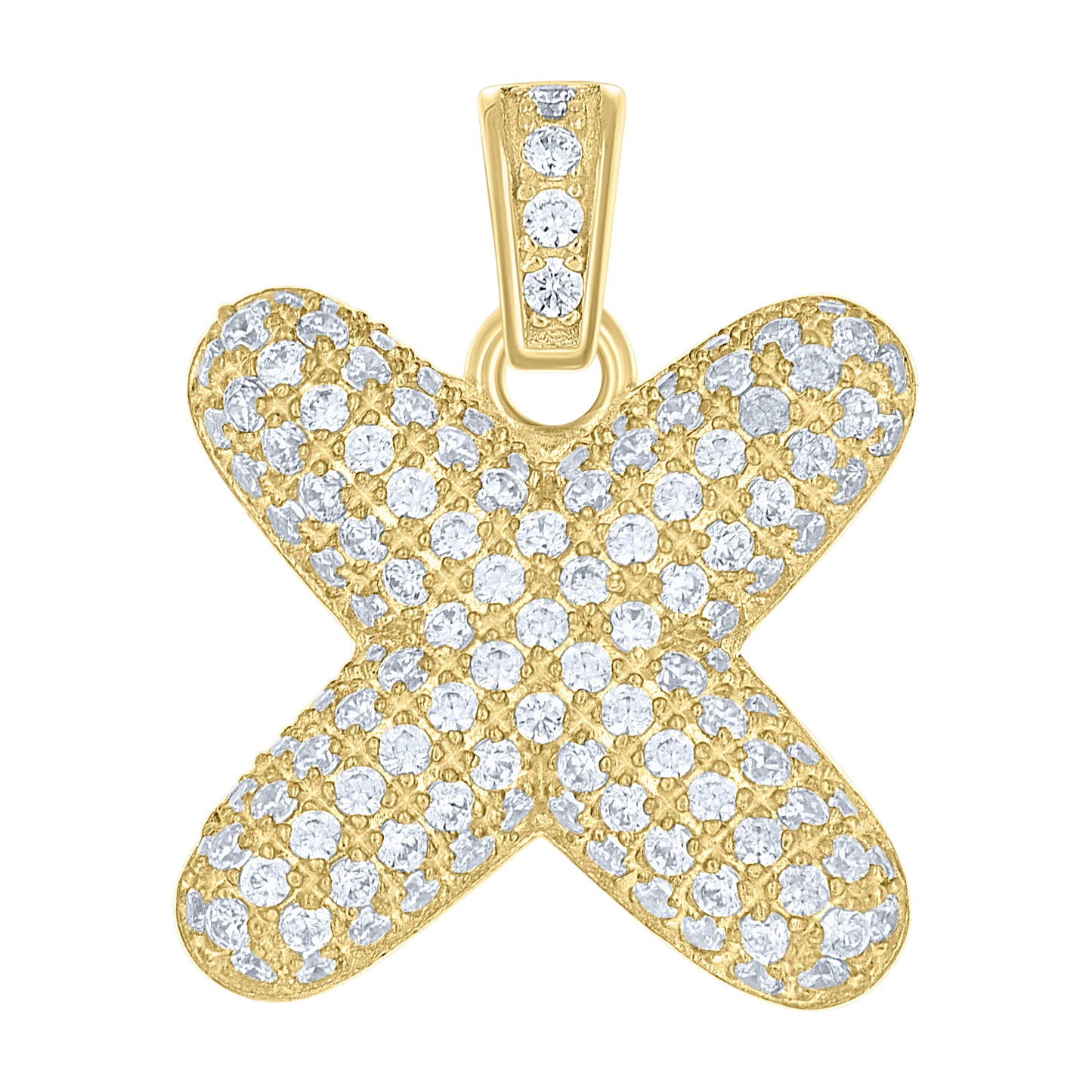 10Kt Gold Initial Letter Pendant "X"
