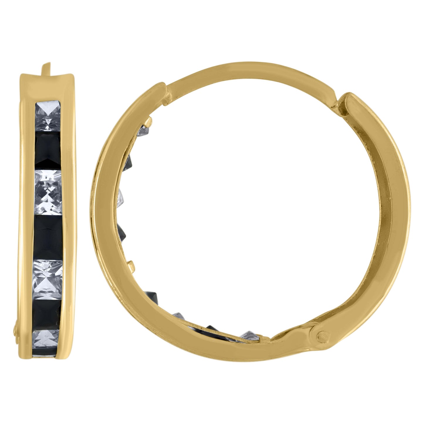 10Kt Gold Cz Hoop Earrings