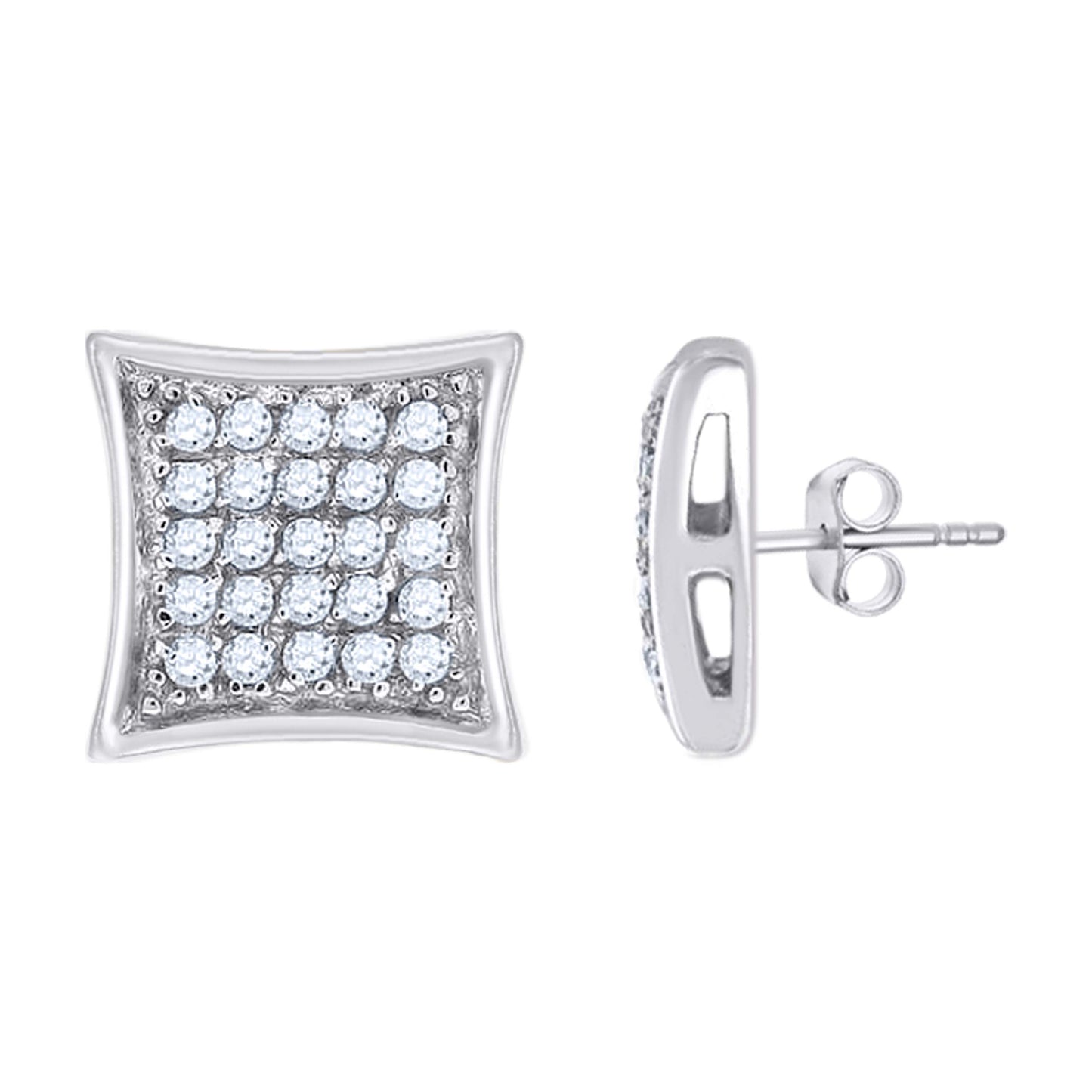 Silver Micro-Pave Cz Earring