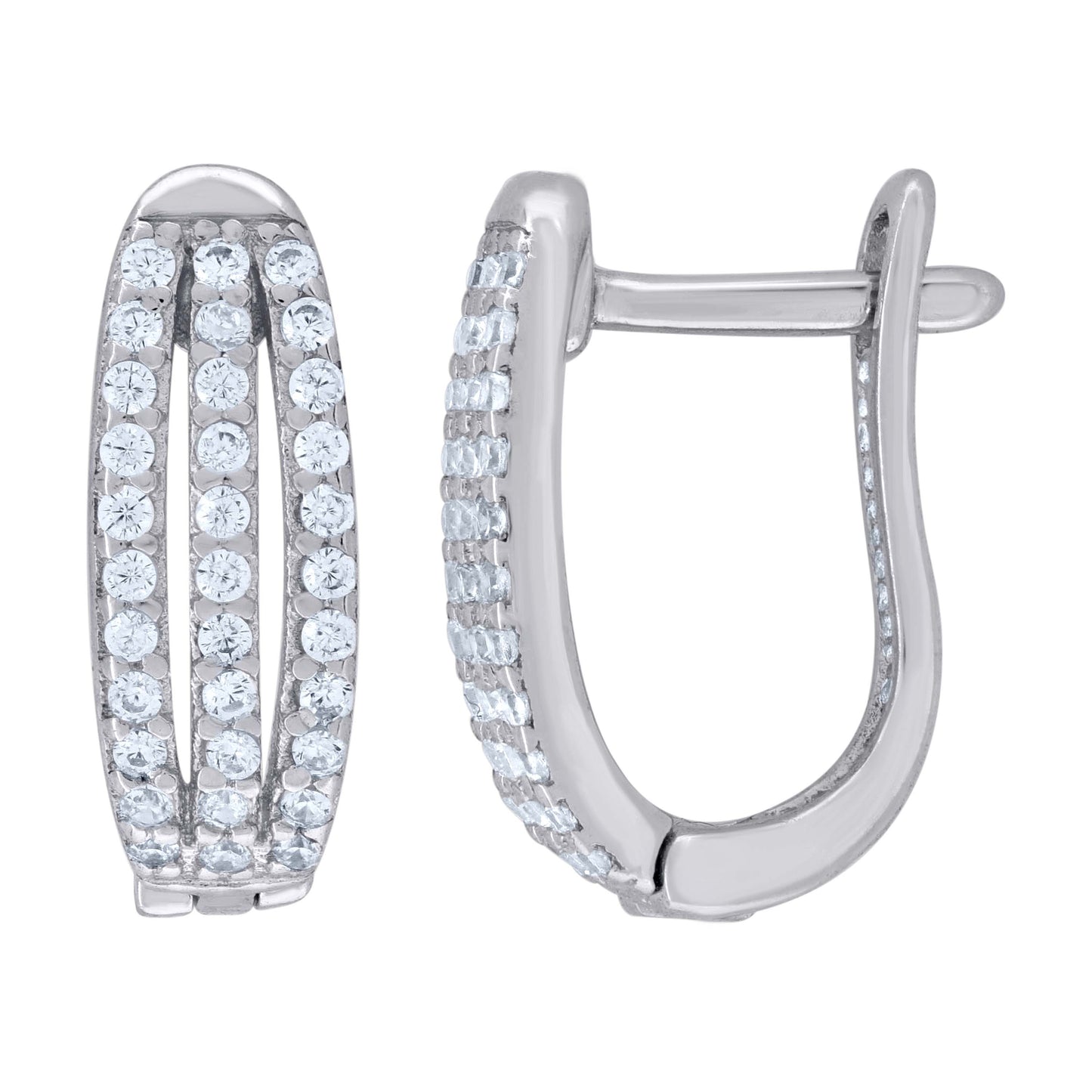 925 Sterling Silver & Cz Earring
