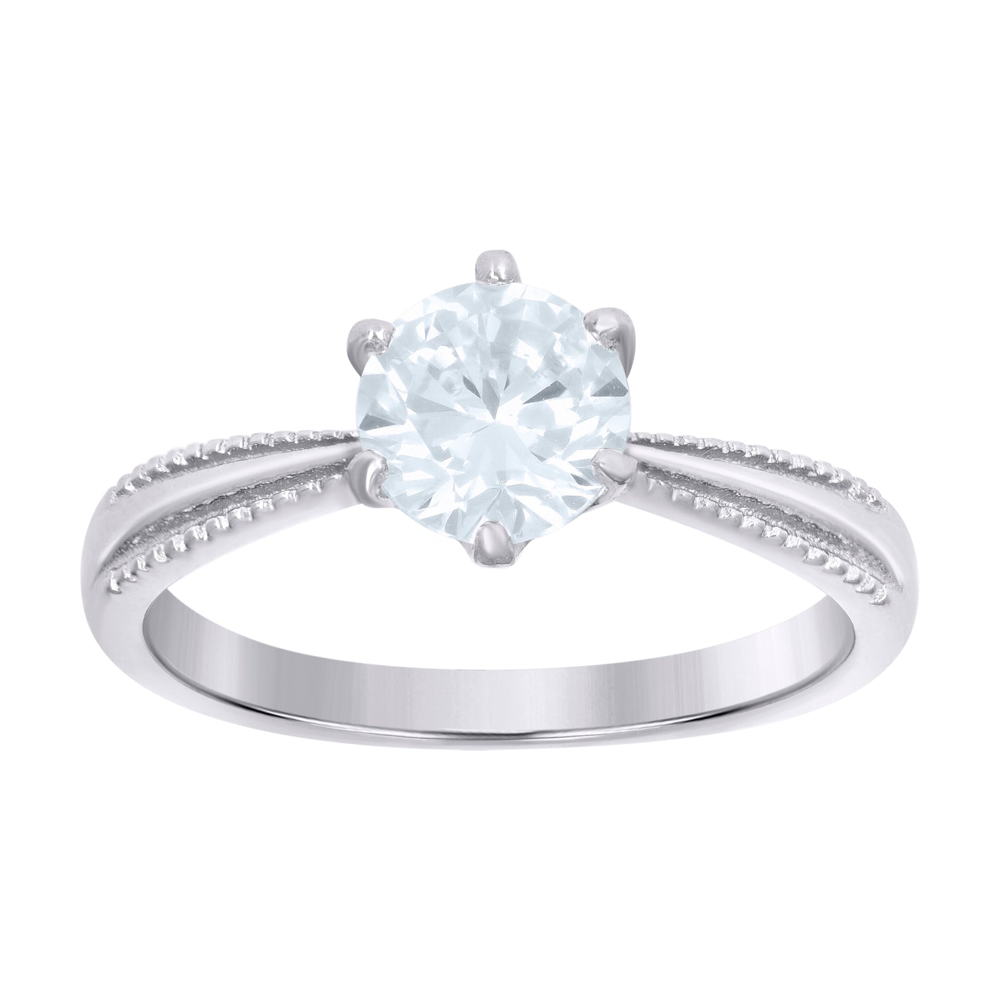 925 Sterling Silver Cz Ring S6