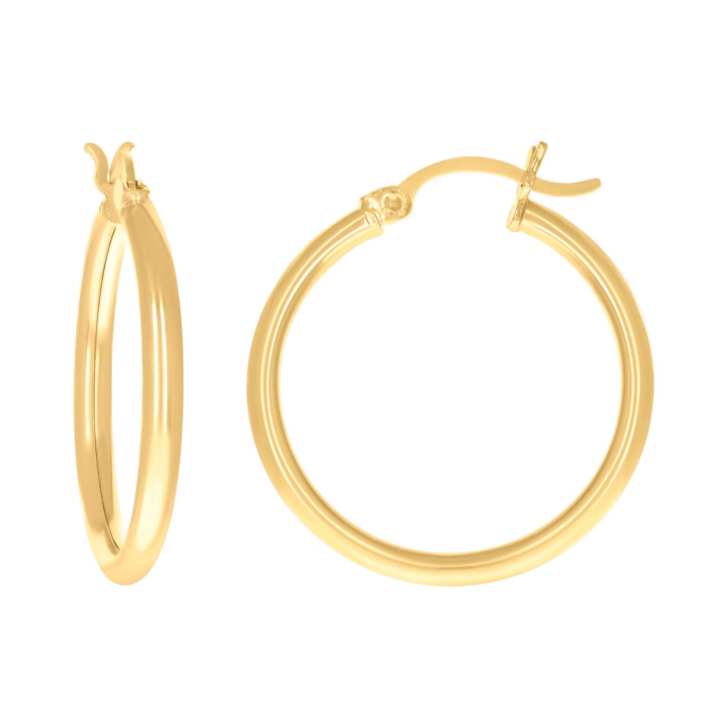 14Kt Gold 2mm-22 Plain Hoop Earrings