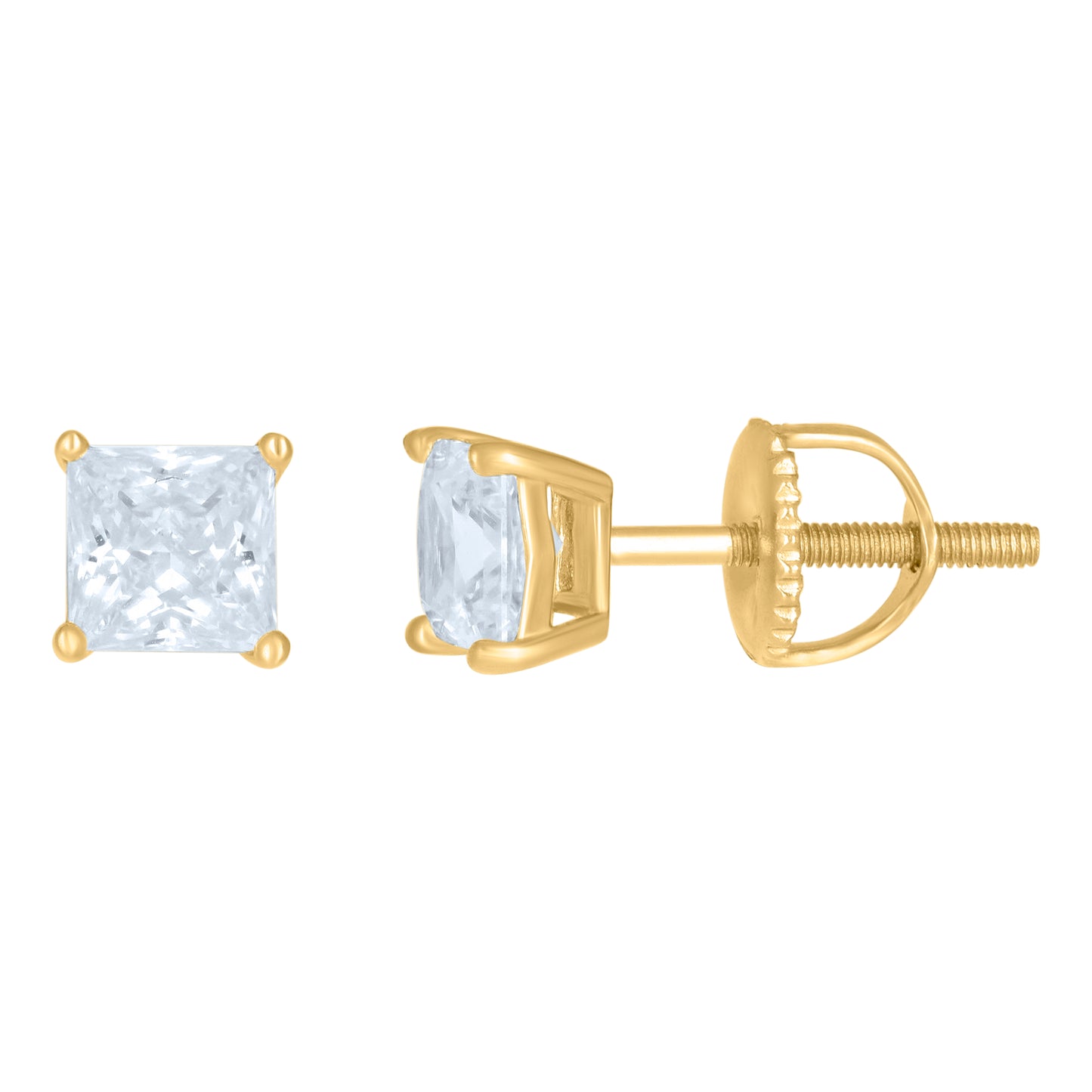 925 Sterling Silver 5mm Square Stud Earrings