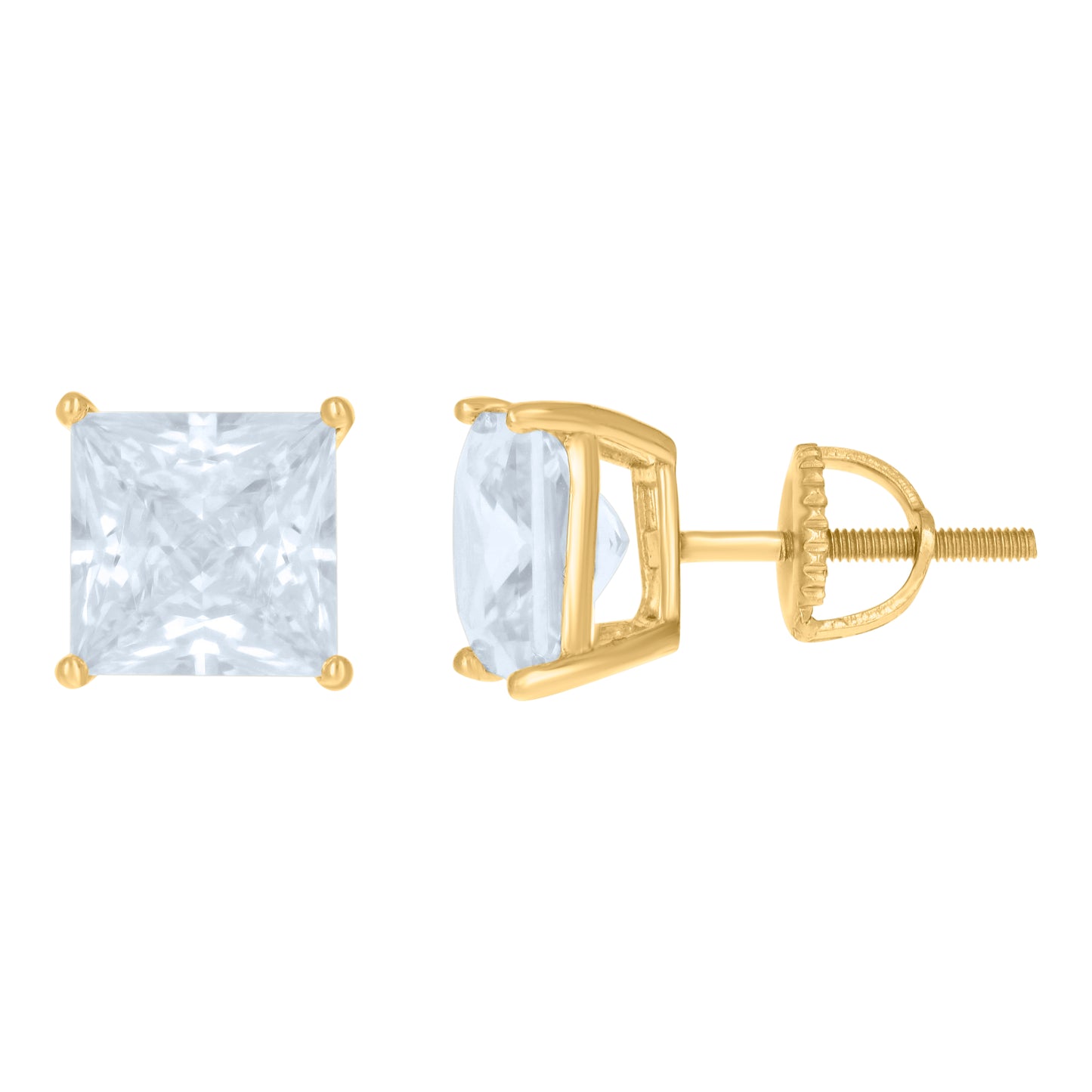 925 Sterling Silver 8mm Square Stud Earrings