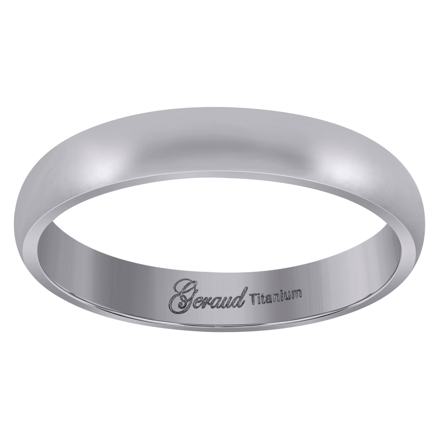 Titanium Mens Domed Comfort Fit Wedding Band 4mm Sizes 7 - 11