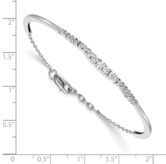 14k White Gold 3/4ct Lab Grown Diamond VS/SI+ G+ Graduated Bangle