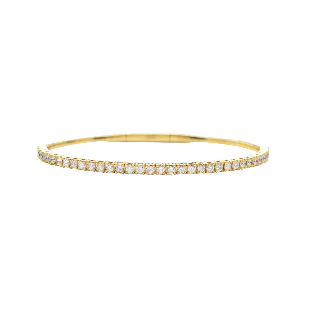 14KY 1.72CTW DIAMOND SINGLE ROW FLEX BANGLE
