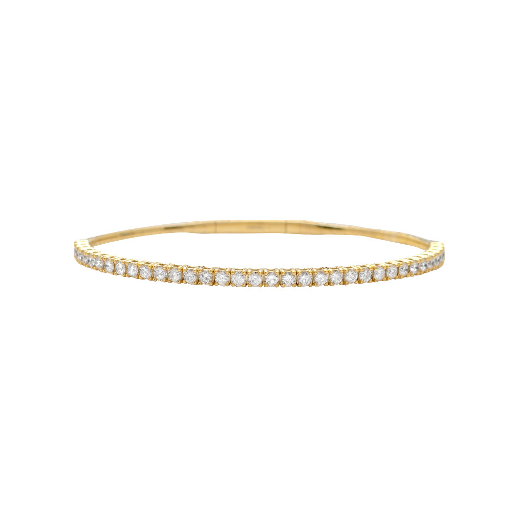 14KY 1.10CTW VVS DIAMOND SINGLE ROW FLEX BANGLE